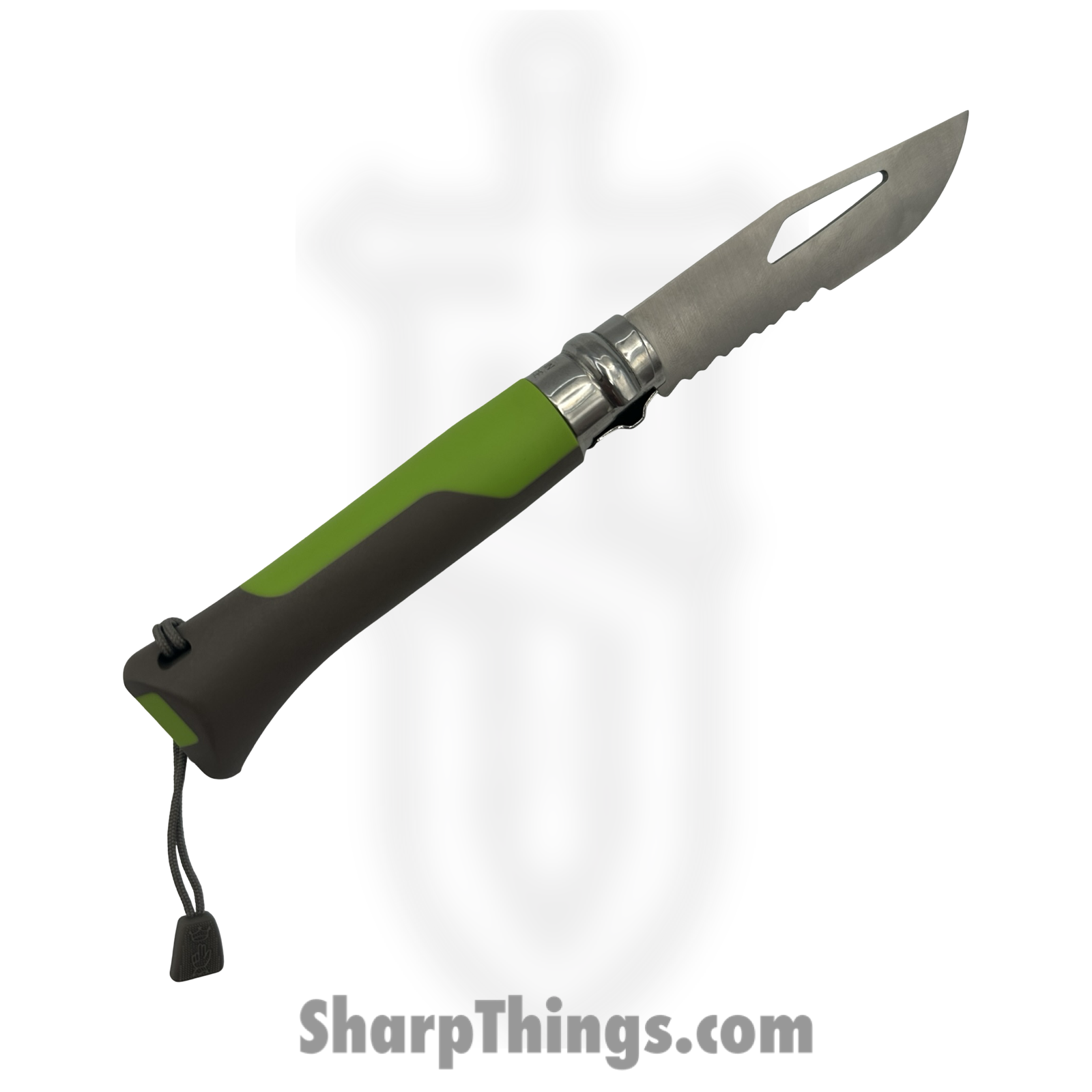 Opinel - OP01840GNGY - No 8 - Folding Knife - 12C27 Satin Drop Point -Silicone - Green - Image 2