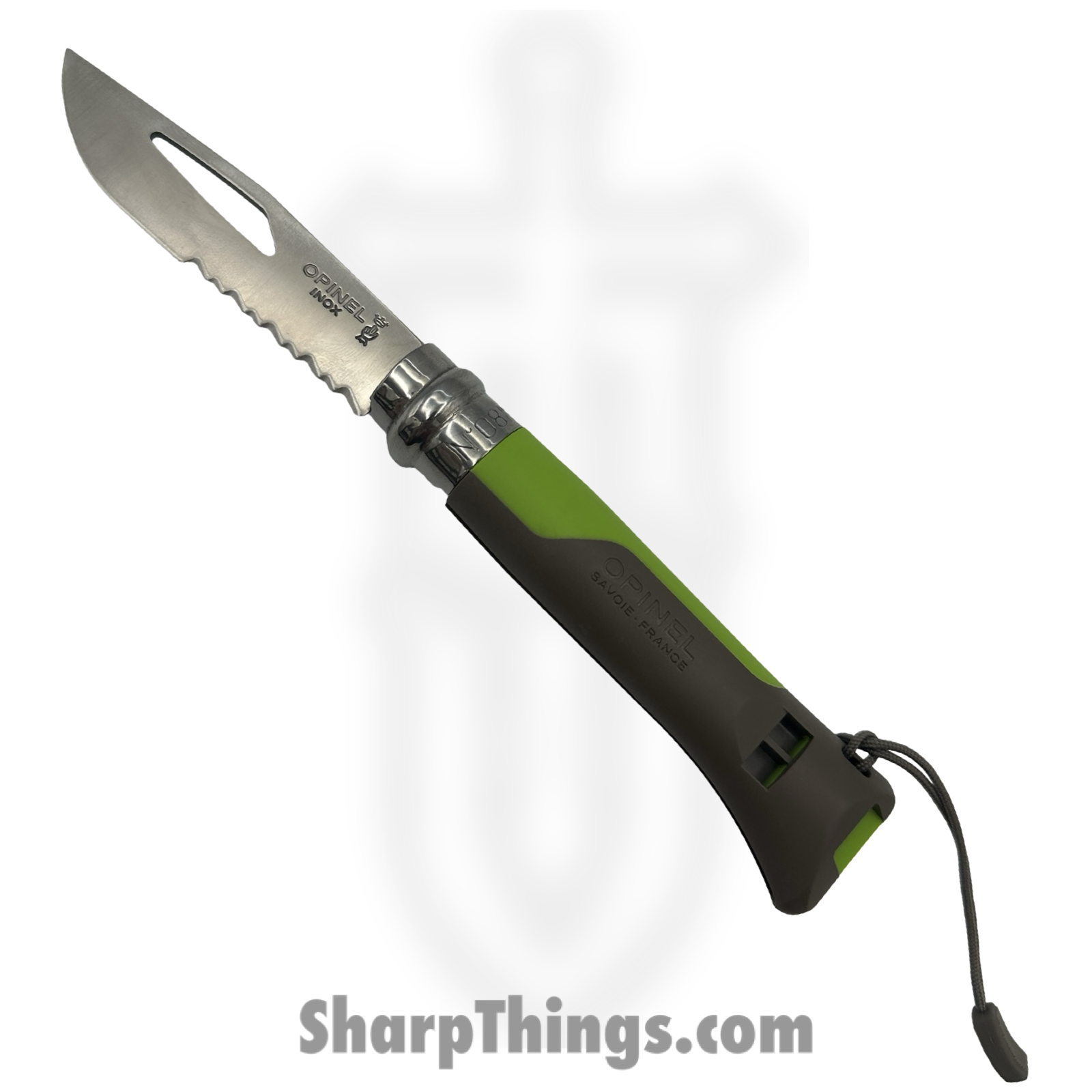 Opinel - OP01840GNGY - No 8 - Folding Knife - 12C27 Satin Drop Point -Silicone - Green