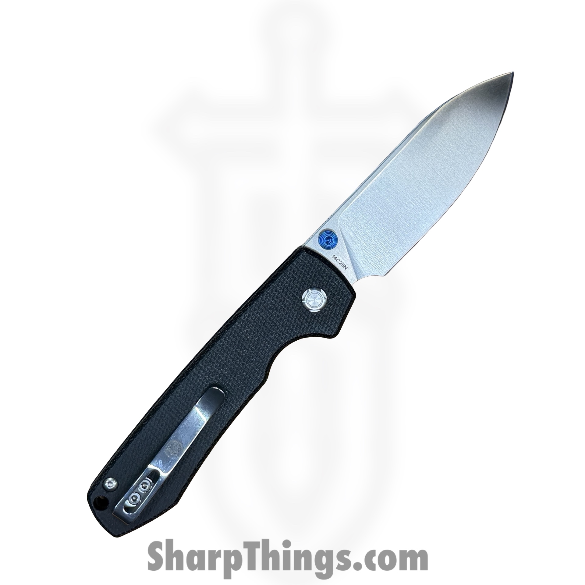 Vosteed - A2903 - Raccoon Top Linerlock Black - Folding Knife - 14C28N Satin Drop Point - Micarta - Black - Image 2