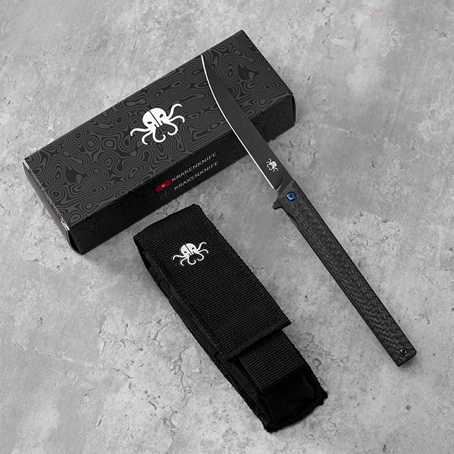 Klaken Knives - B13-CFDP-BK - Regent - Folding Knife - D2 Coated Drop Point - Carbon Fiber - Black - Image 6