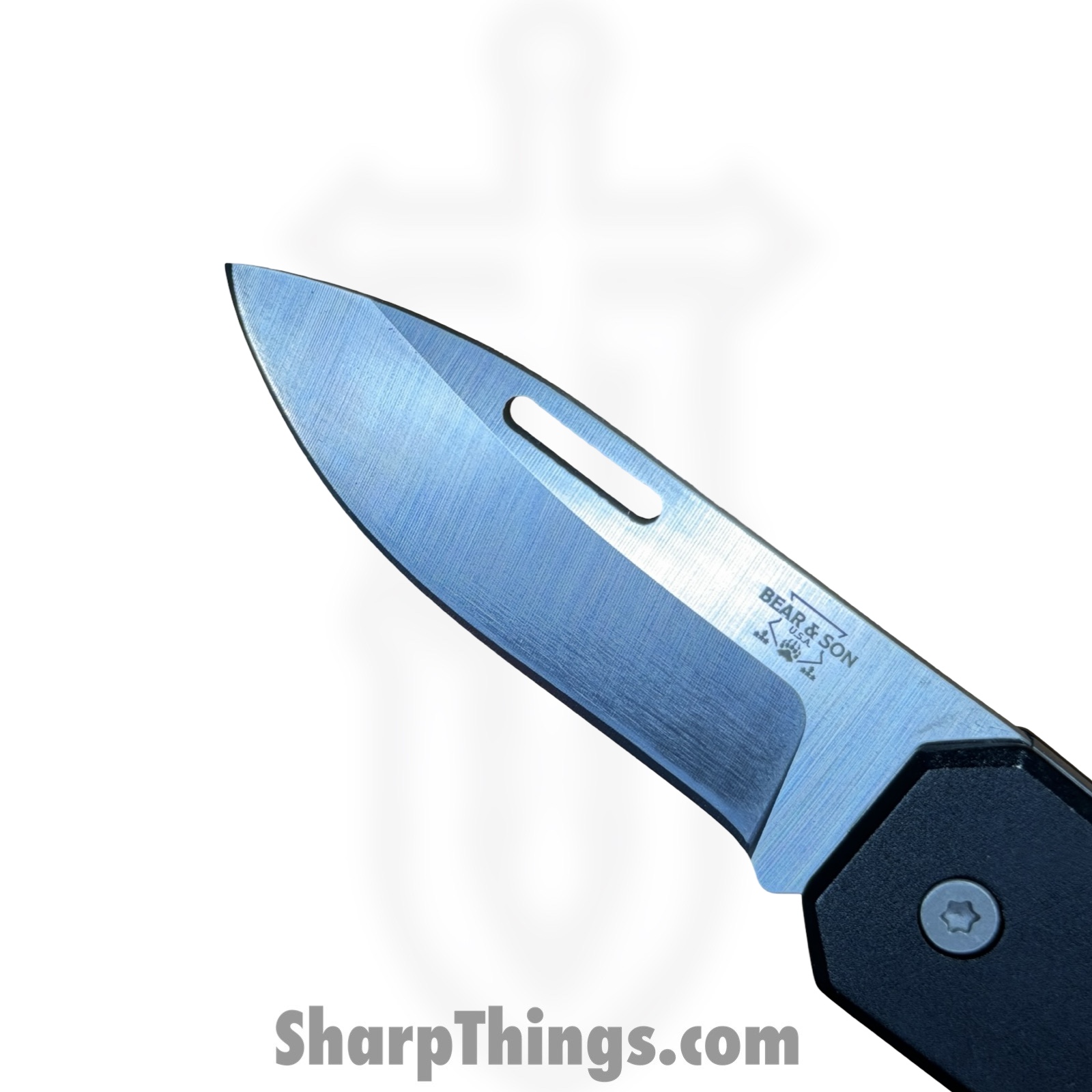 Bear & Son - BC110BK - Large Slip Joint - Folding Knife - Carbon Steel Satin Drop Point - Aluminum - Black - Image 6