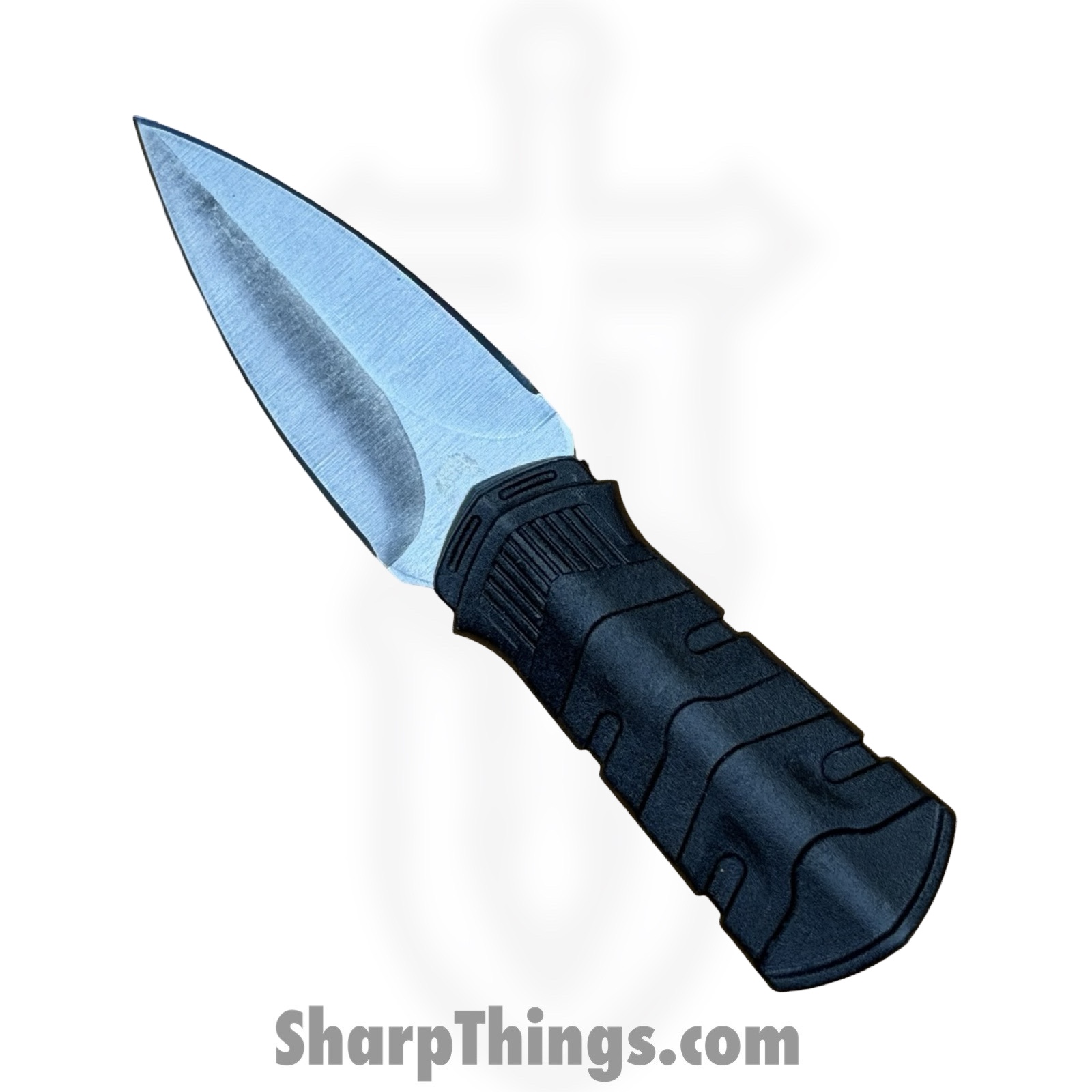 Combat Ready - CBR378 - Neck Knife - Fixed Blade Knife - Stainless Satin Dagger - Nylon - Black