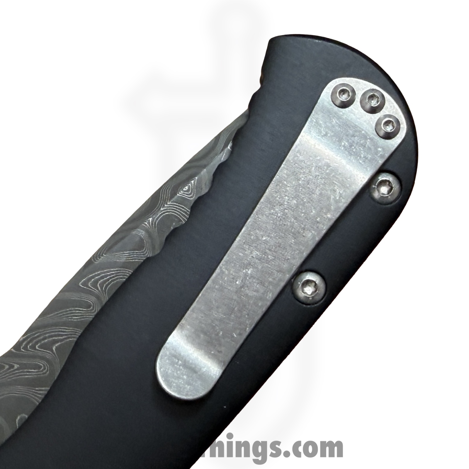 Defiant 7 - D7-TALOS-DAM - Talos - Folding Knife - Nichols Black Boomerang Damascus Drop Point - Titanium - Black - Image 10