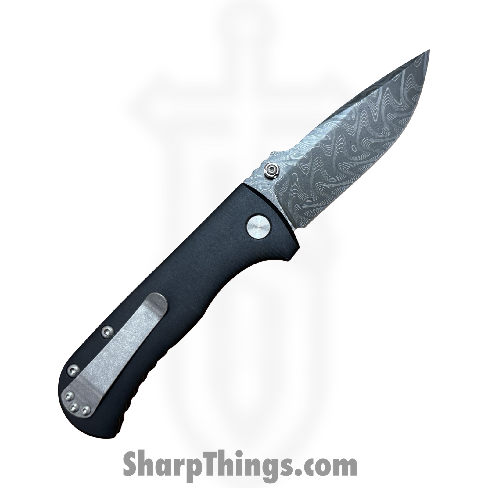 Defiant 7 - D7-TALOS-DAM - Talos - Folding Knife - Nichols Black Boomerang Damascus Drop Point - Titanium - Black - Image 2