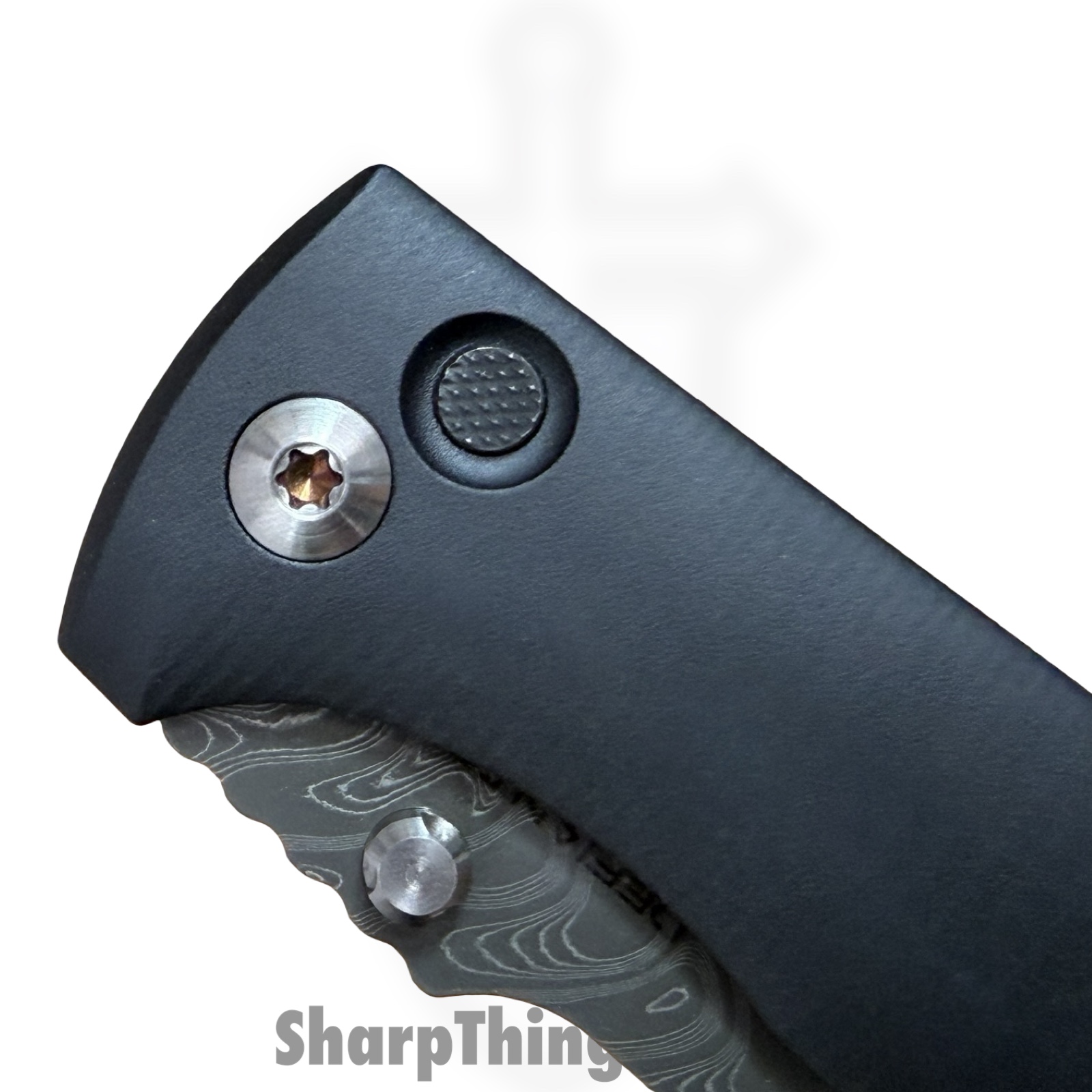Defiant 7 - D7-TALOS-DAM - Talos - Folding Knife - Nichols Black Boomerang Damascus Drop Point - Titanium - Black - Image 3