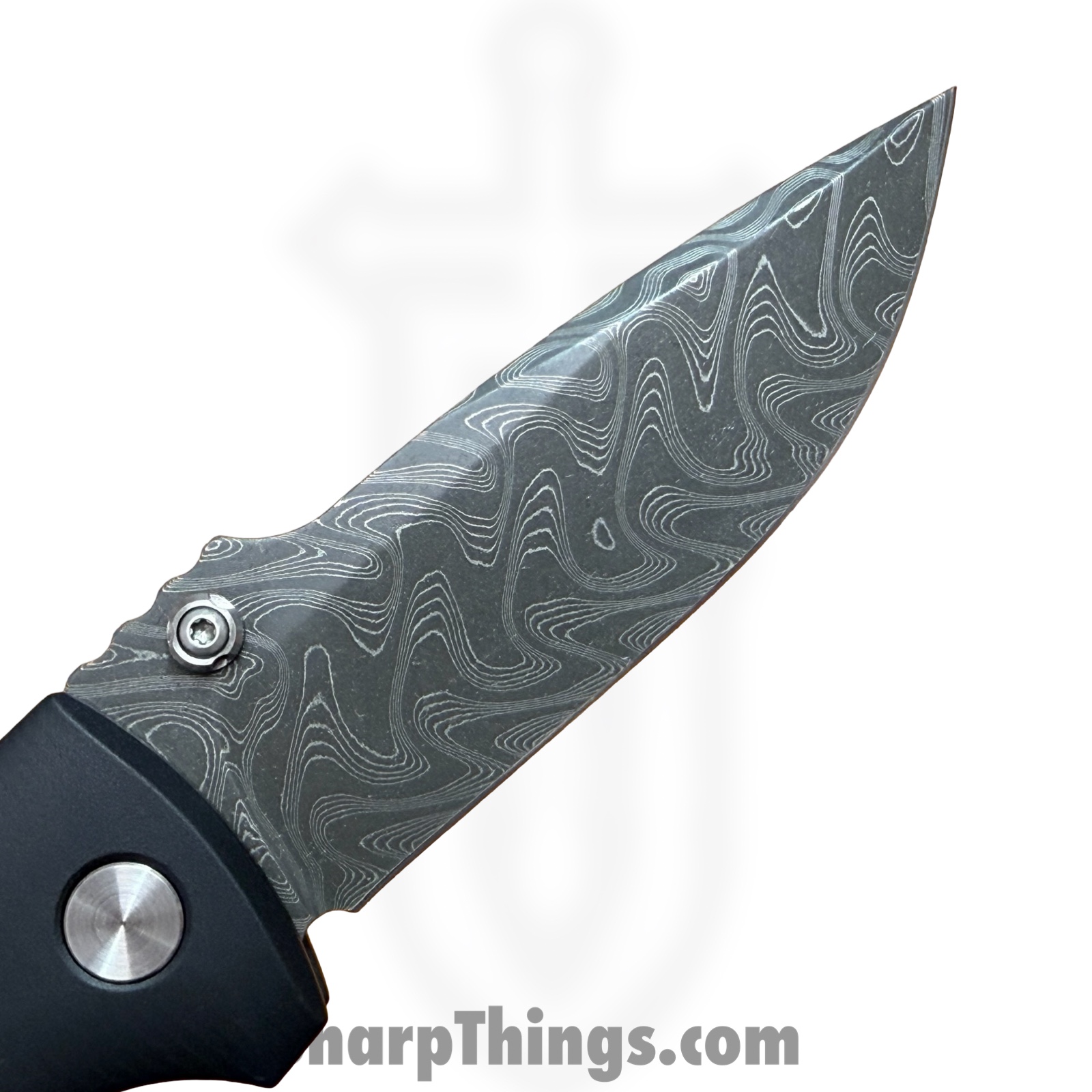 Defiant 7 - D7-TALOS-DAM - Talos - Folding Knife - Nichols Black Boomerang Damascus Drop Point - Titanium - Black - Image 5