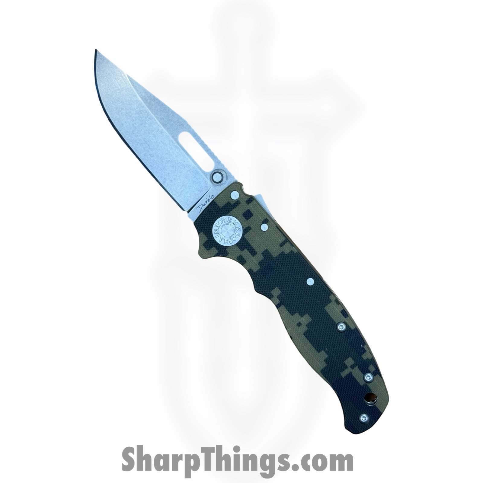 Demko Knives - DEM09632 - AD 20.5 Shark-Lock DIGI - Folding Knife - S35VN Stonewash Shark Foot - G10 - Camo