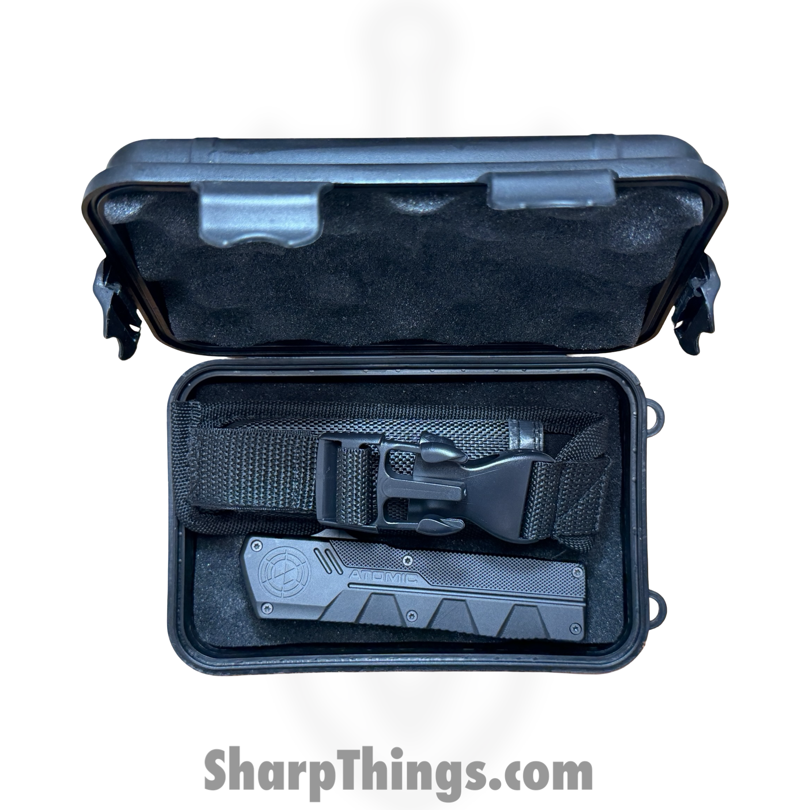 Atomic Knives - WNS-DT01BK - UltraLite ATOMIC - OTF Auto - D2 Satin Tanto - Aluminum - Black - Image 8
