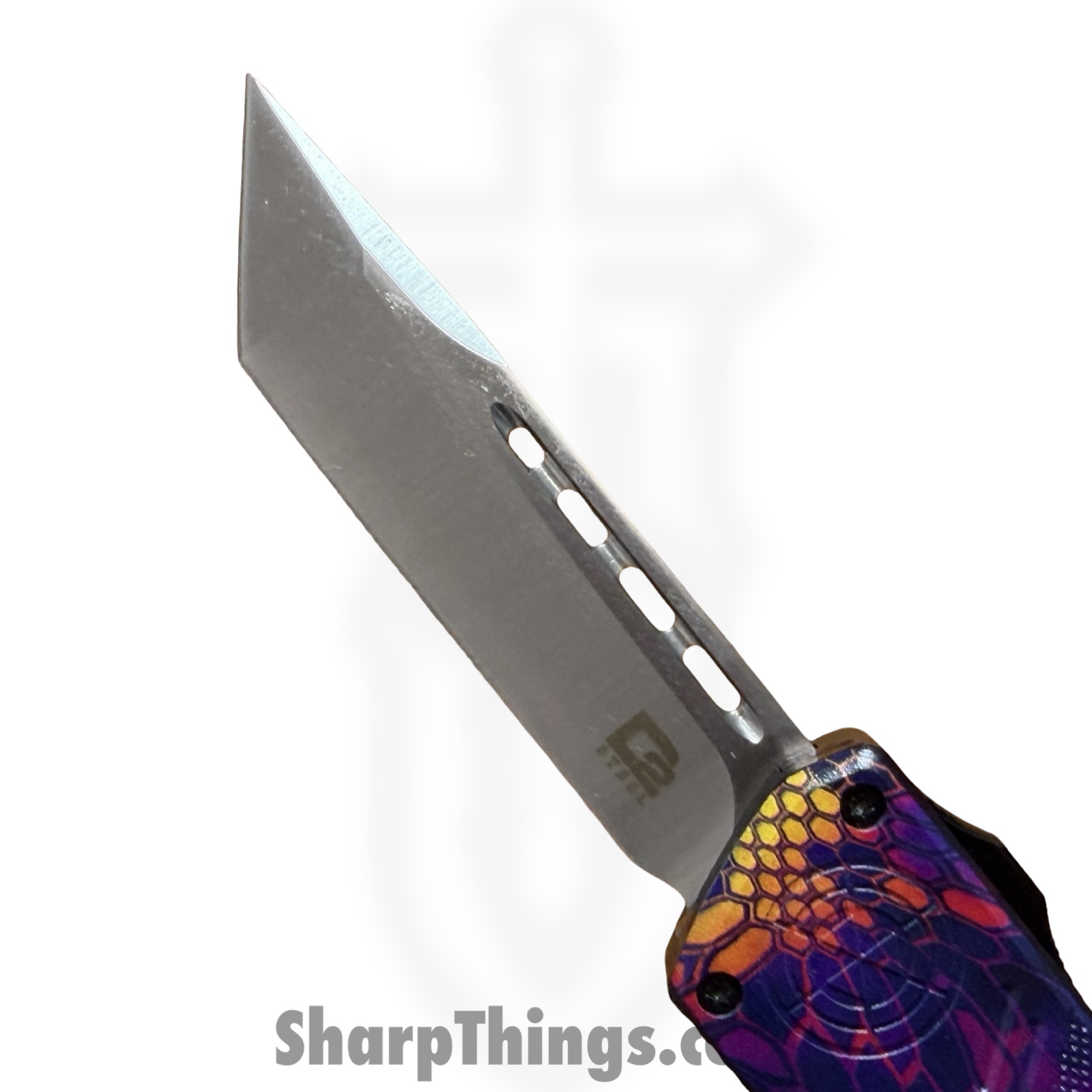 Atomic Knives - WNS-DT01SCMP - UltraLite ATOMIC - OTF Auto - D2 Satin Tanto - Aluminum - Snake Camo - Image 6