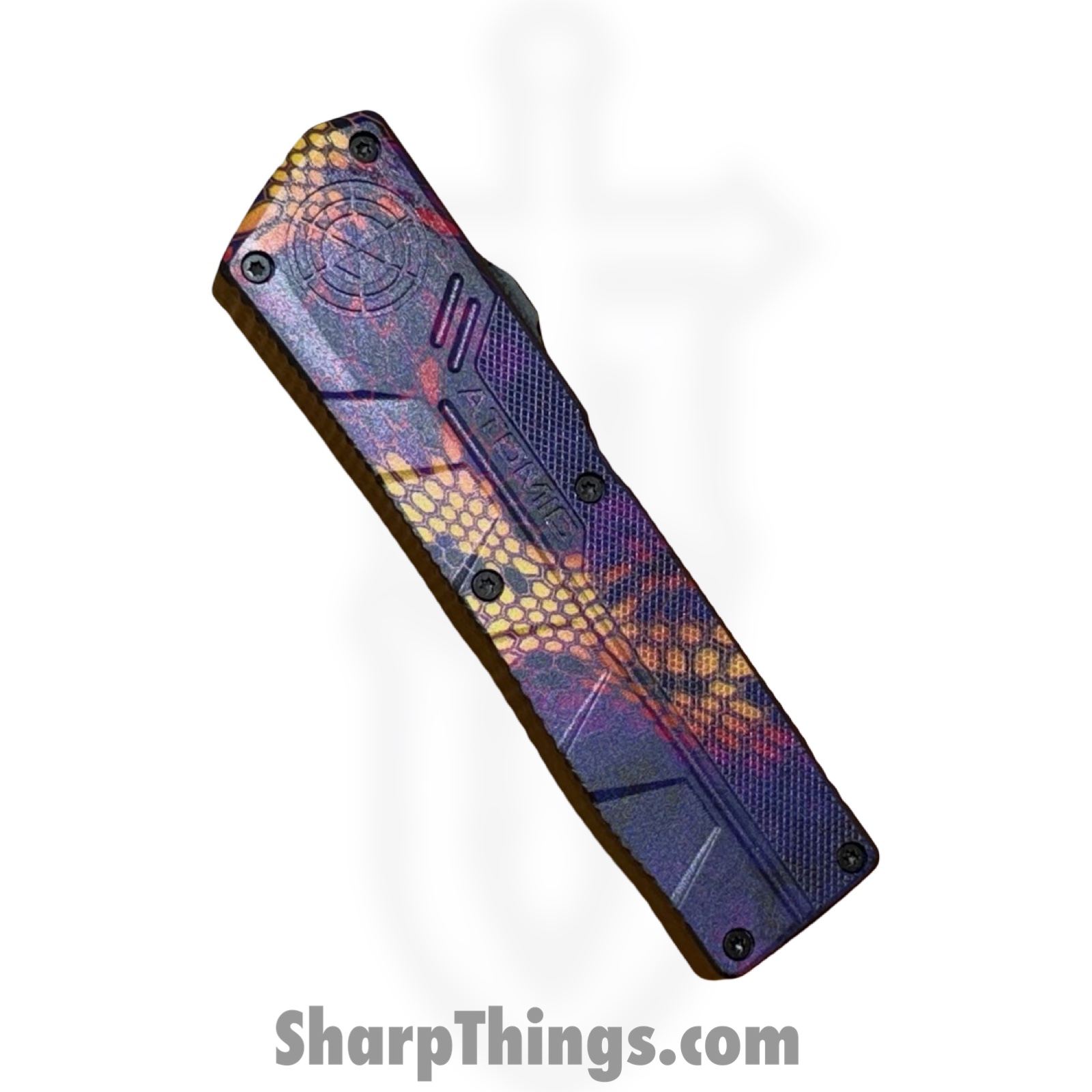 Atomic Knives - WNS-DT01SCMP - UltraLite ATOMIC - OTF Auto - D2 Satin Tanto - Aluminum - Snake Camo - Image 4