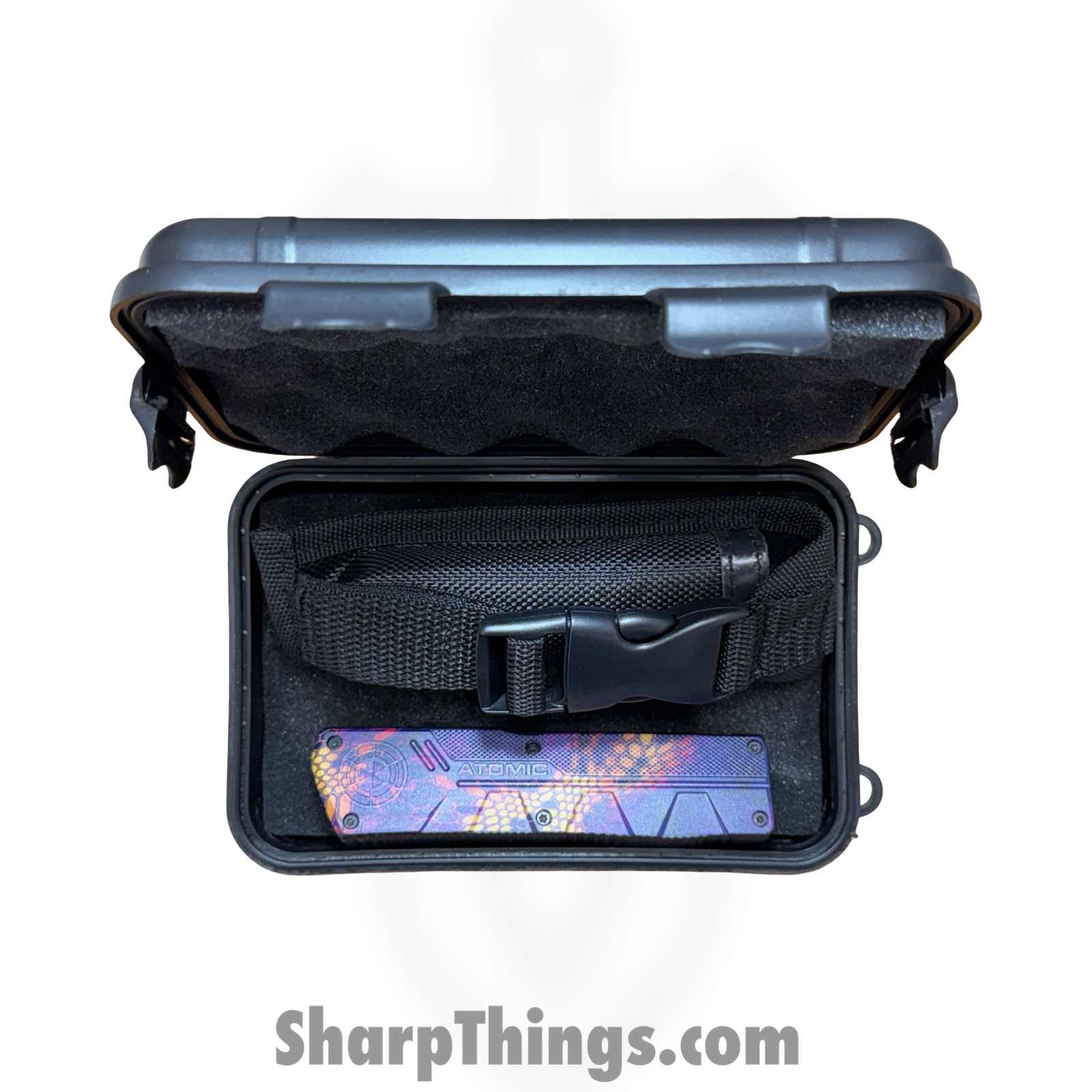 Atomic Knives - WNS-DT01SCMP - UltraLite ATOMIC - OTF Auto - D2 Satin Tanto - Aluminum - Snake Camo - Image 9