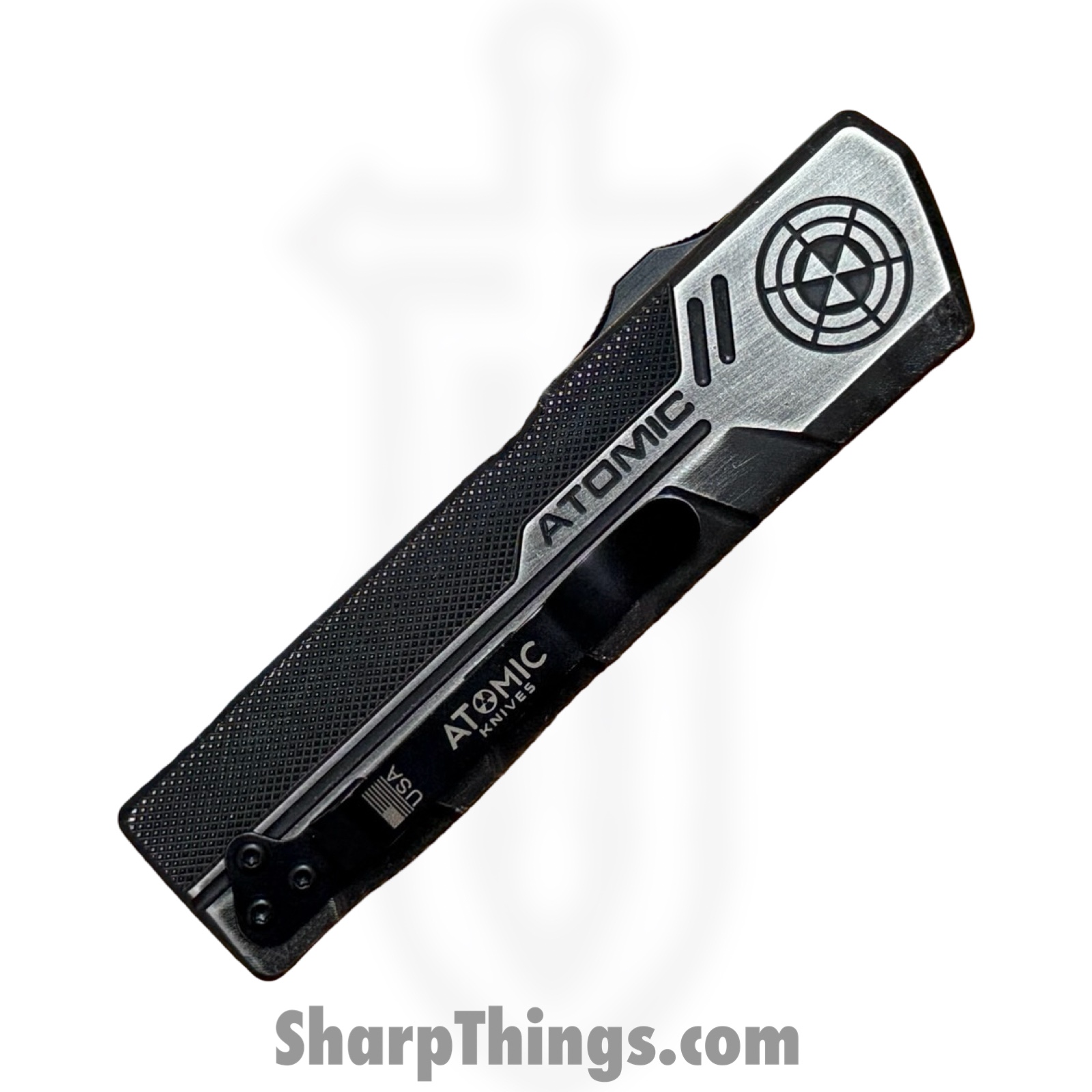 Atomic Knives - WNS-DT01SWDE - UltraLite ATOMIC - OTF Auto - D2 Stonewash Dagger - Aluminum - Stonewash - Image 5