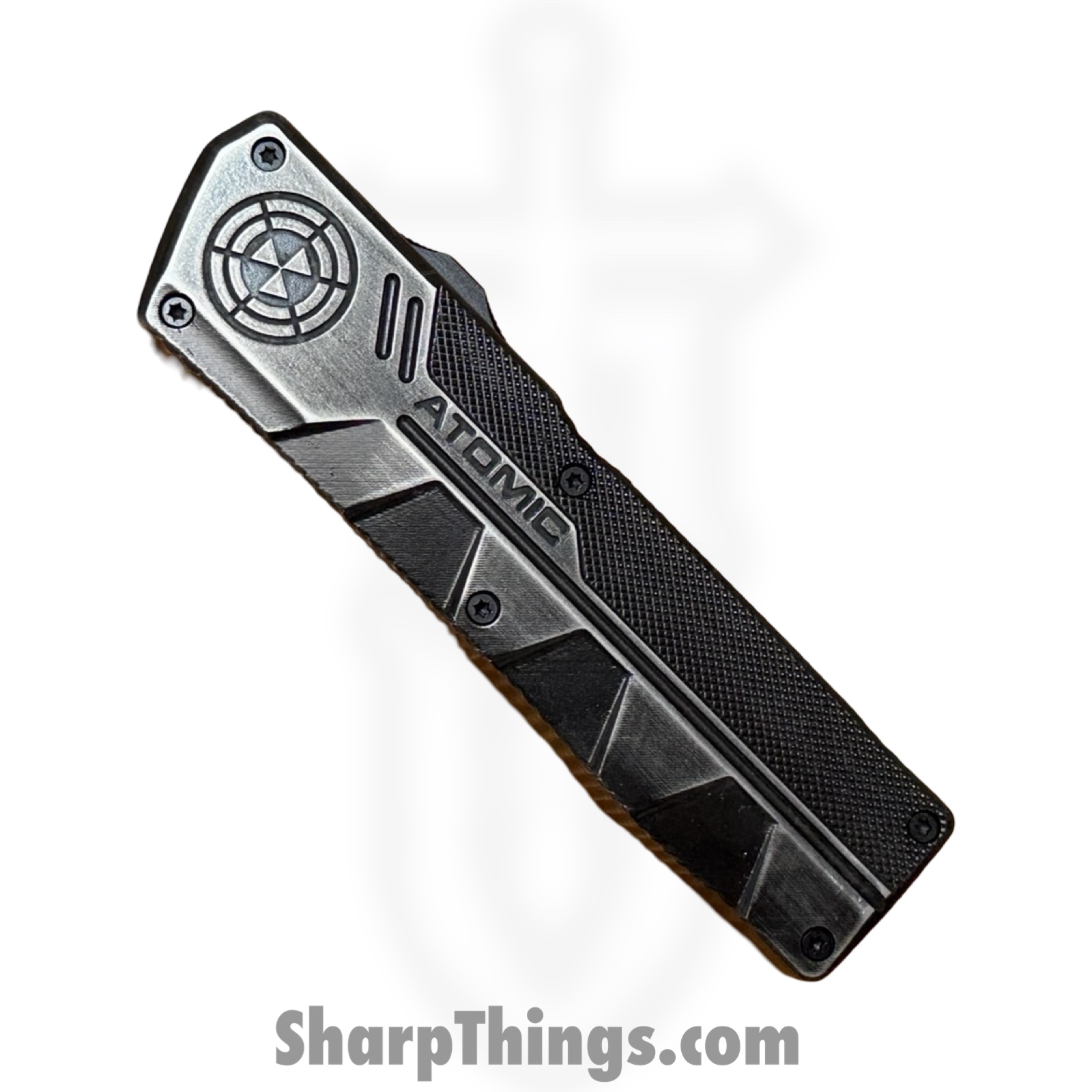 Atomic Knives - WNS-DT01SWDP - UltraLite ATOMIC - OTF Auto - D2 Stonewash Drop Point - Aluminum - Stonewash - Image 4