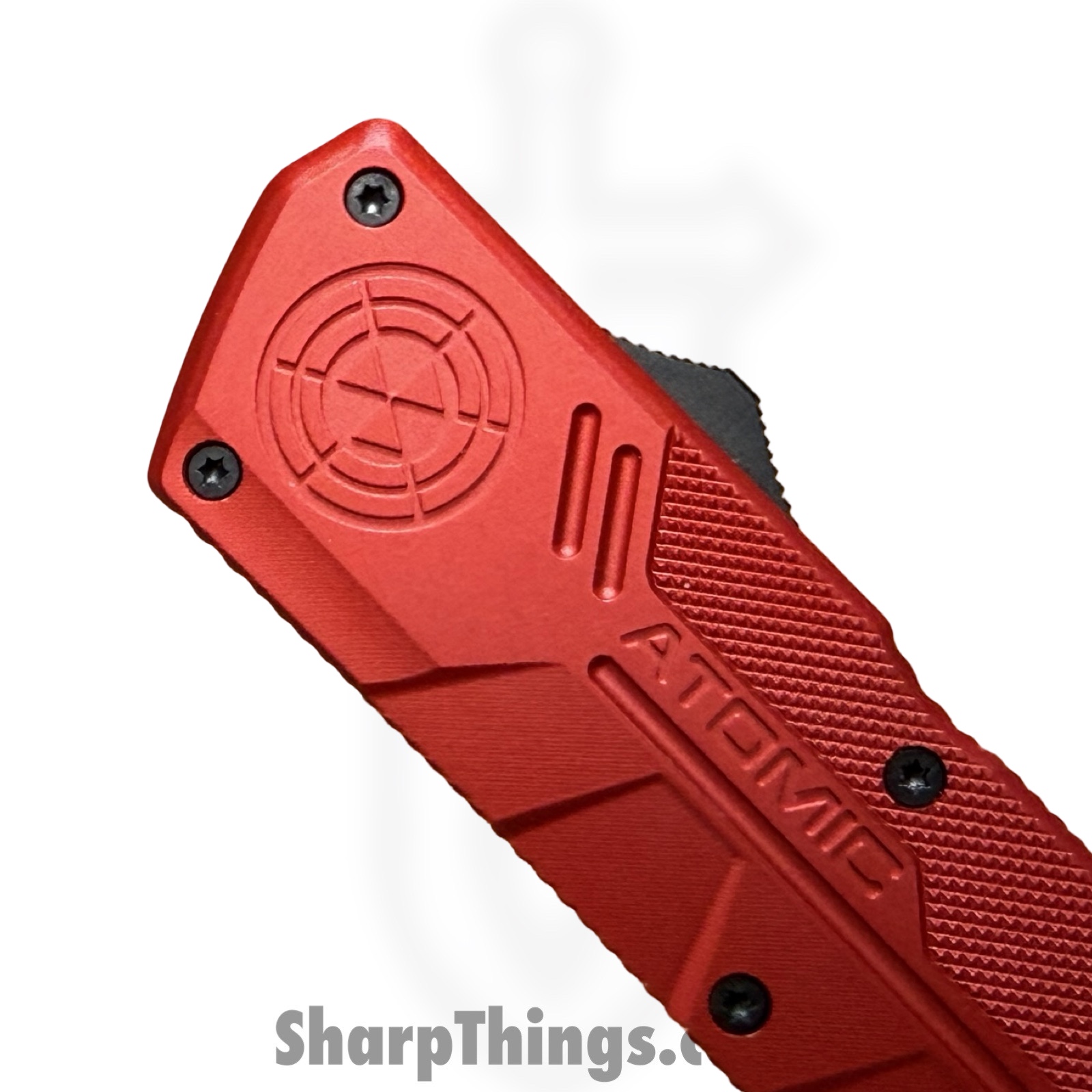 Atomic Knives - WNS-DT01RDDP - UltraLite ATOMIC - OTF Auto - D2 Satin Drop Point - Aluminum - Red - Image 5