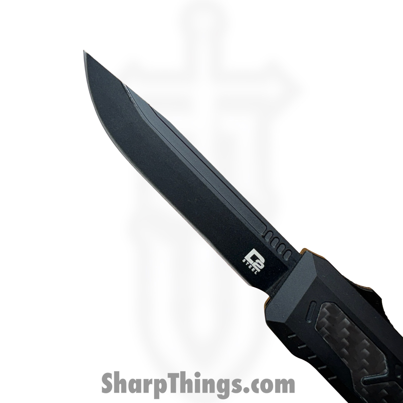 Atomic Knives - WNS-DT05BK - UltraLite ATOMIC - OTF Auto - D2 Coated Drop Point - Aluminum and CF - Black - Image 9