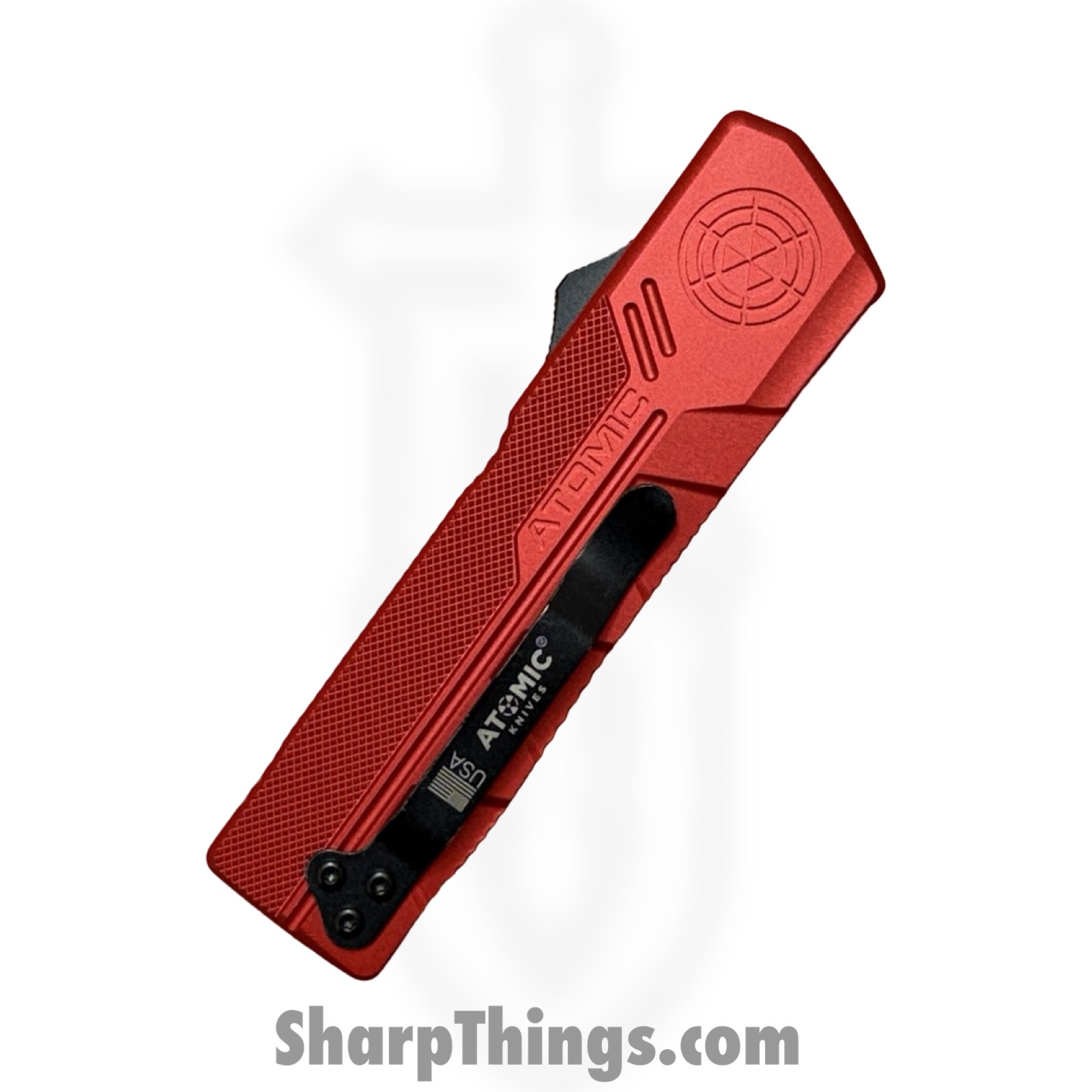 Atomic Knives - WNS-DT01RDDP - UltraLite ATOMIC - OTF Auto - D2 Satin Drop Point - Aluminum - Red - Image 9