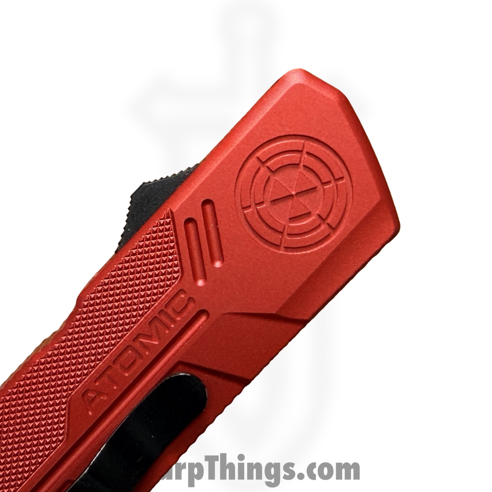 Atomic Knives - WNS-DT01RDDP - UltraLite ATOMIC - OTF Auto - D2 Satin Drop Point - Aluminum - Red - Image 6