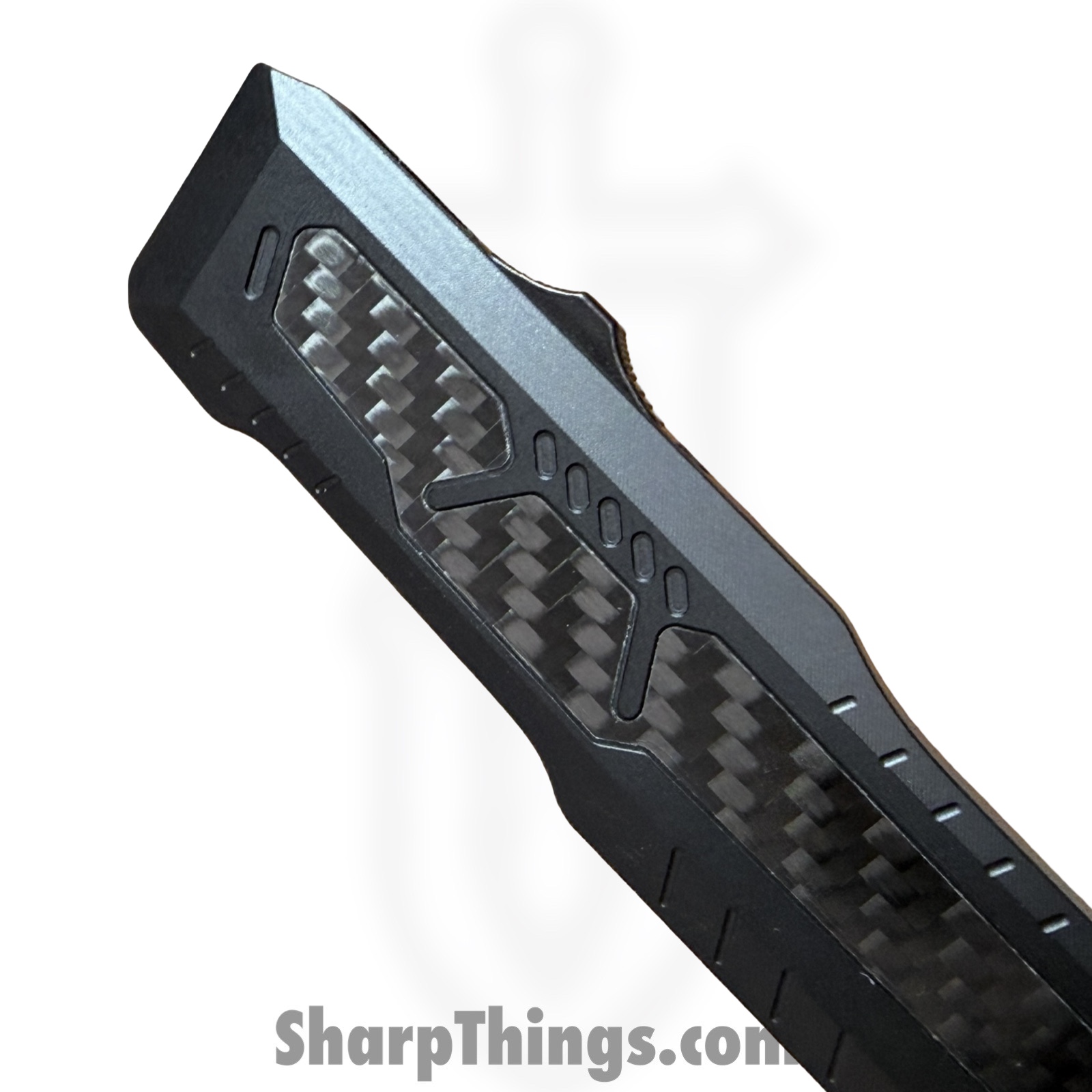 Atomic Knives - WNS-DT05BK - UltraLite ATOMIC - OTF Auto - D2 Coated Drop Point - Aluminum and CF - Black - Image 4