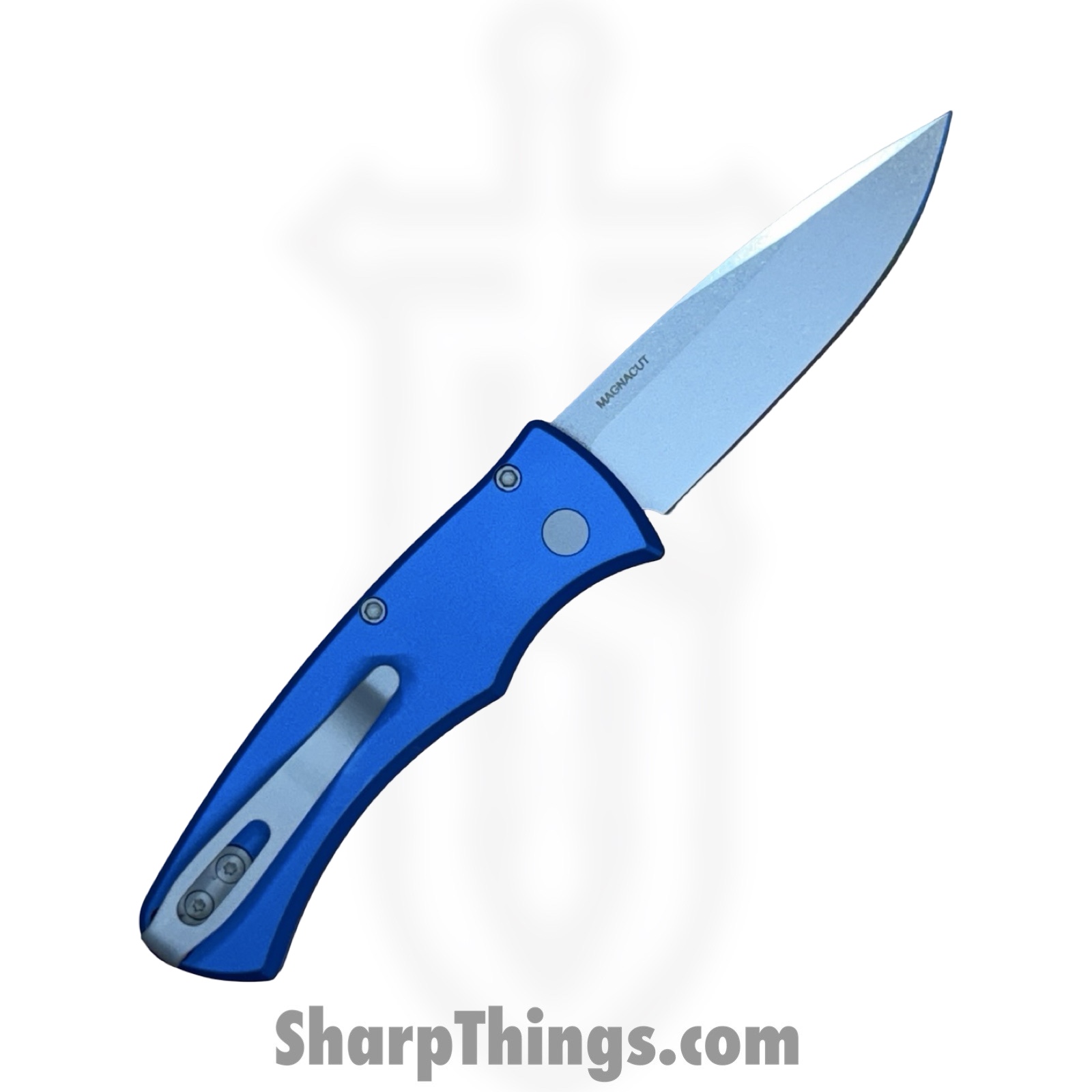 ProTech - DUKE2101-BLUE - DUKE 2 - Automatic Knife - CPM MagnaCut Stonewash Drop Point - Aluminum - Blue - Image 2