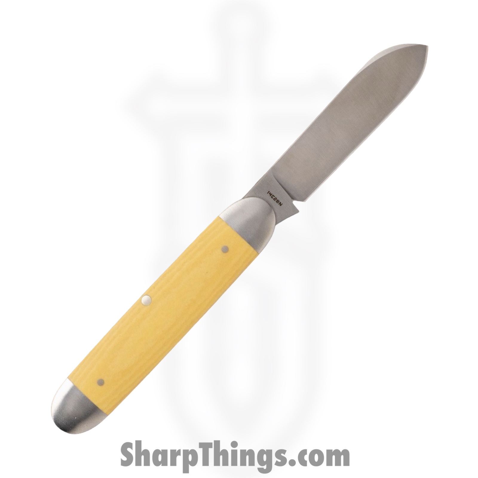 Jack Wolf Knives - EQEND-MICA - Equal End - Folding Knife - 14C28N Drop Spear - Paper Micarta - Antique Ivory - Image 2