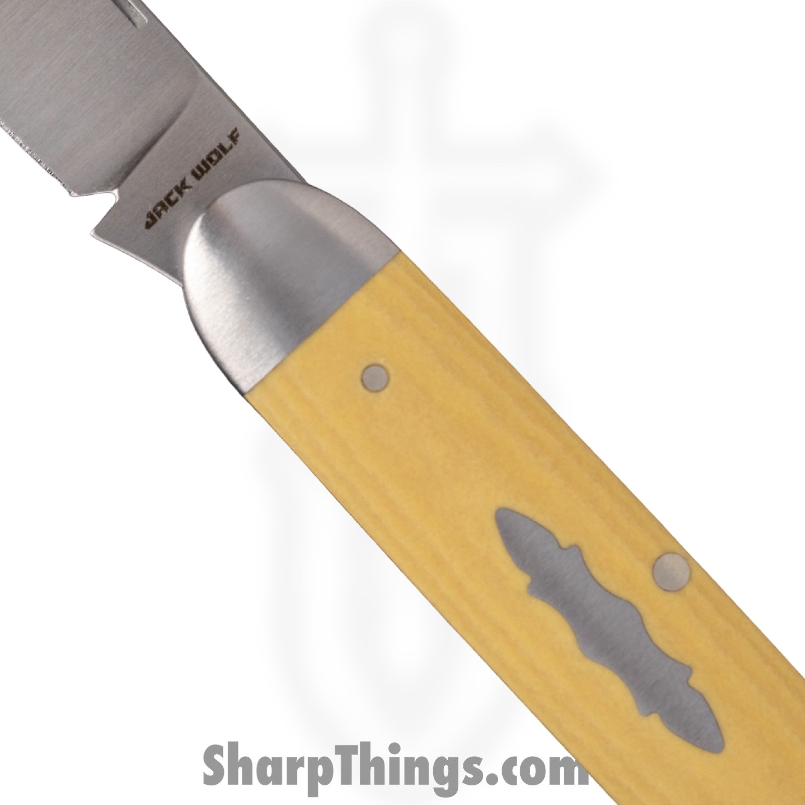 Jack Wolf Knives - EQEND-MICA - Equal End - Folding Knife - 14C28N Drop Spear - Paper Micarta - Antique Ivory - Image 5