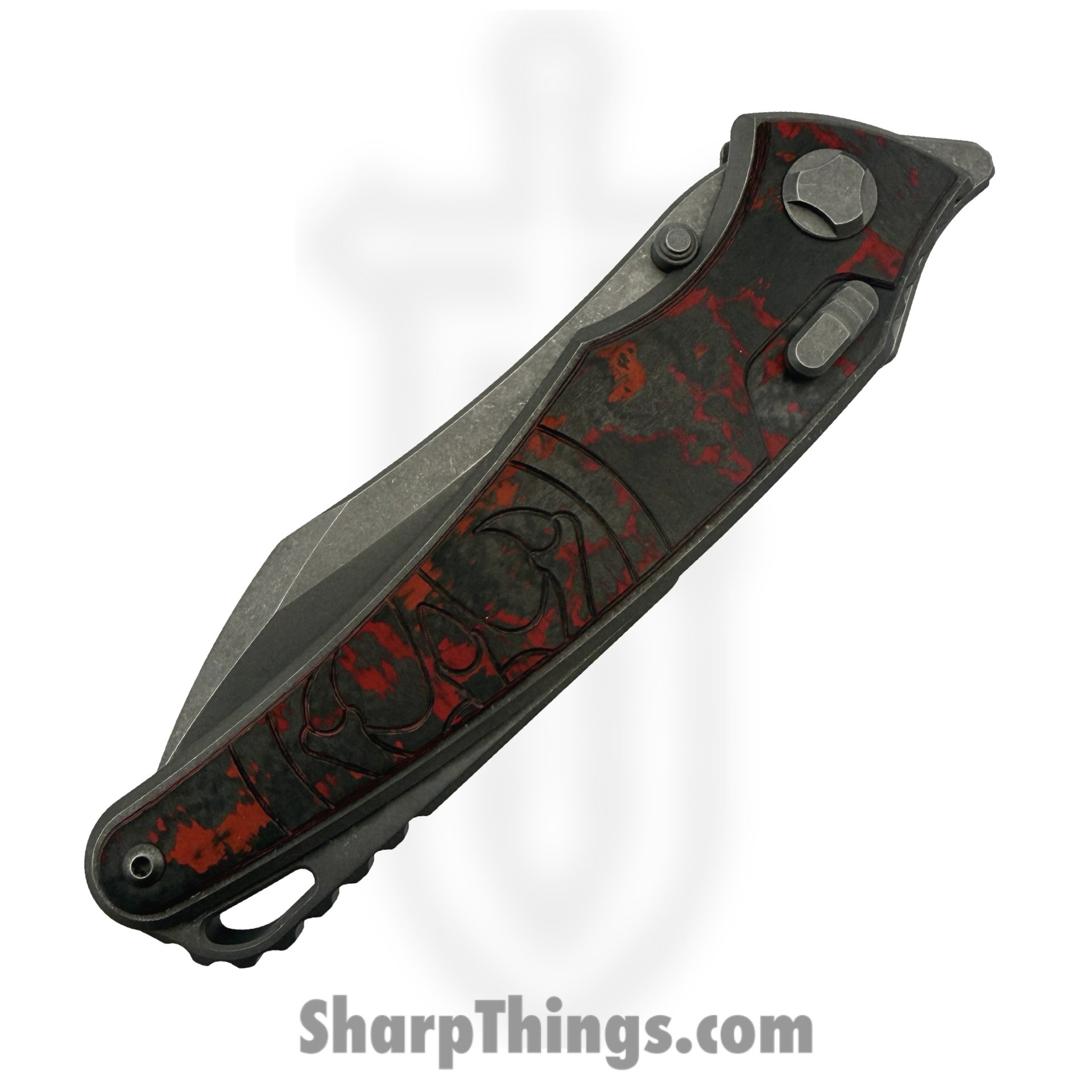 Hawk Knife Designs - HKD-TALON-LF - G&G Hawk - Talon - Folding Knife - Wharncliffe Tumbled M390 - Ano Ti - Lava Flow - Image 3
