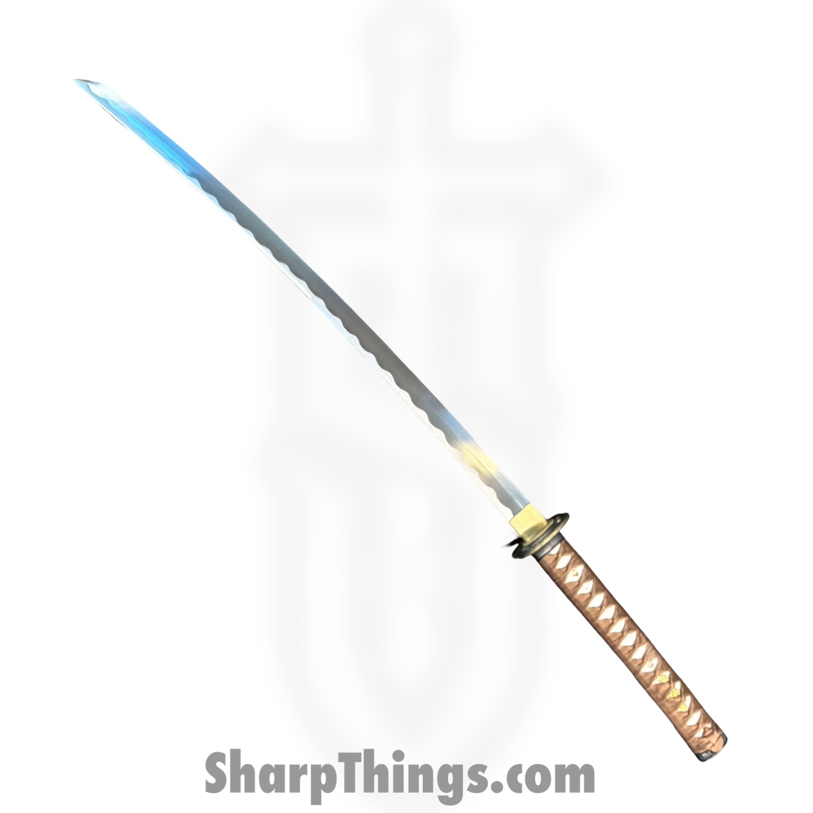Onikiri - KON52 - 41in Sakabato - Fixed Blade Knife - 1045 HC Satin - Cord Wrapped - Jade - Image 2