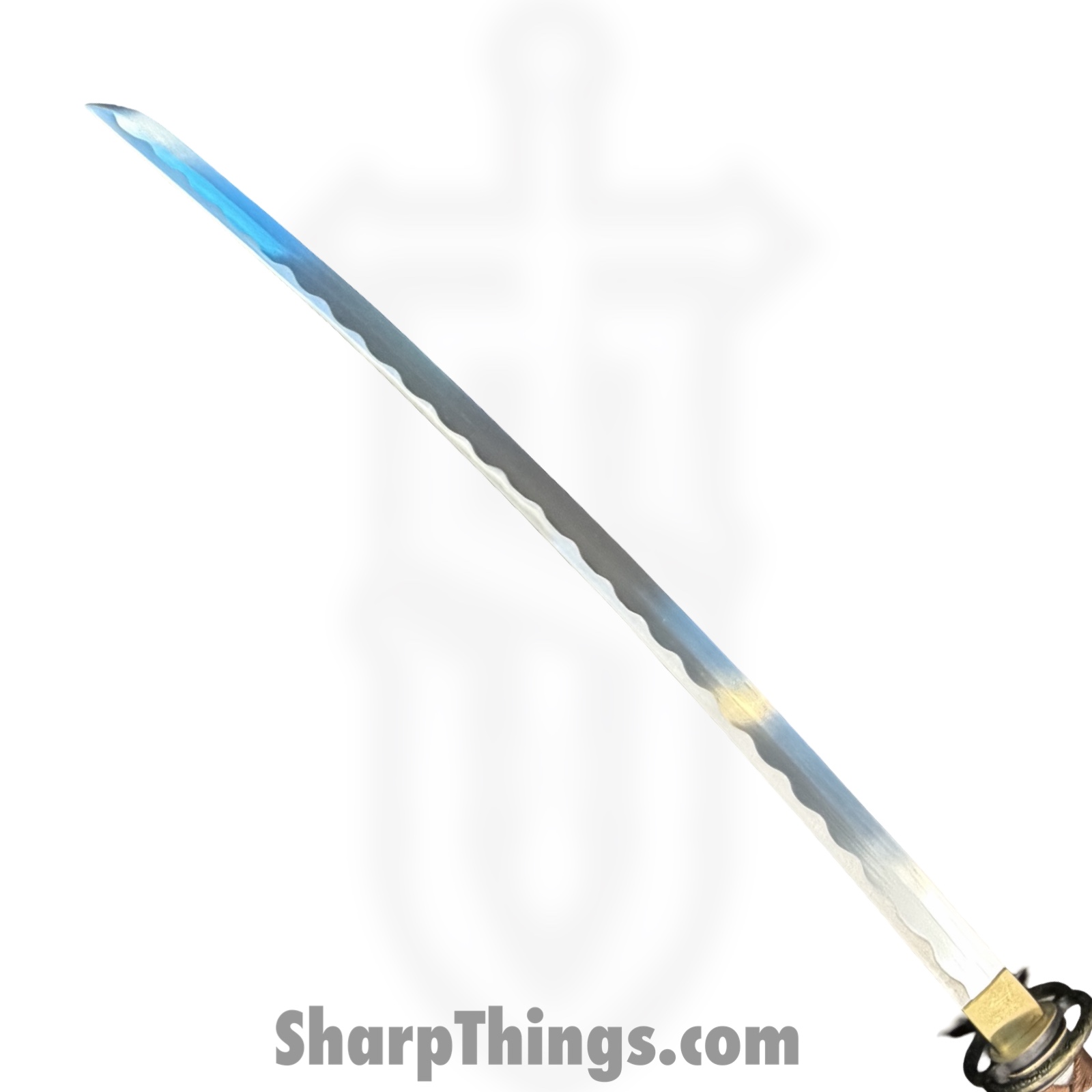 Onikiri - KON52 - 41in Sakabato - Fixed Blade Knife - 1045 HC Satin - Cord Wrapped - Jade - Image 4