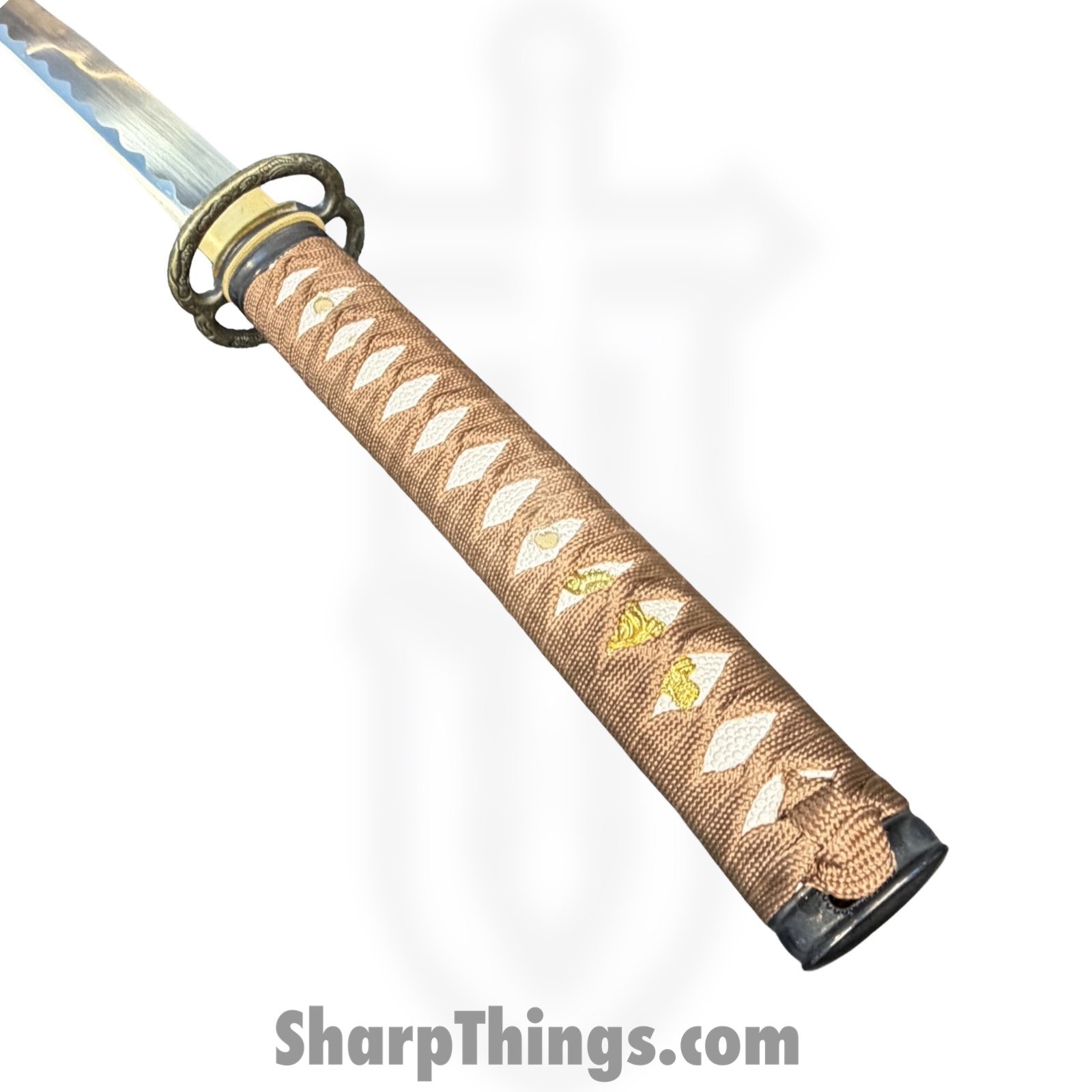 Onikiri - KON52 - 41in Sakabato - Fixed Blade Knife - 1045 HC Satin - Cord Wrapped - Jade - Image 3