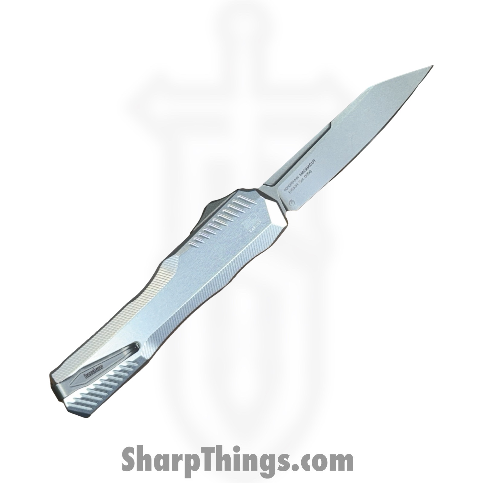 Kershaw - KS9000RRAW - Auto Livewire - OTF Auto - CPM MagnaCut Stonewash Reverse Tanto - Aluminum - Natural - Image 2