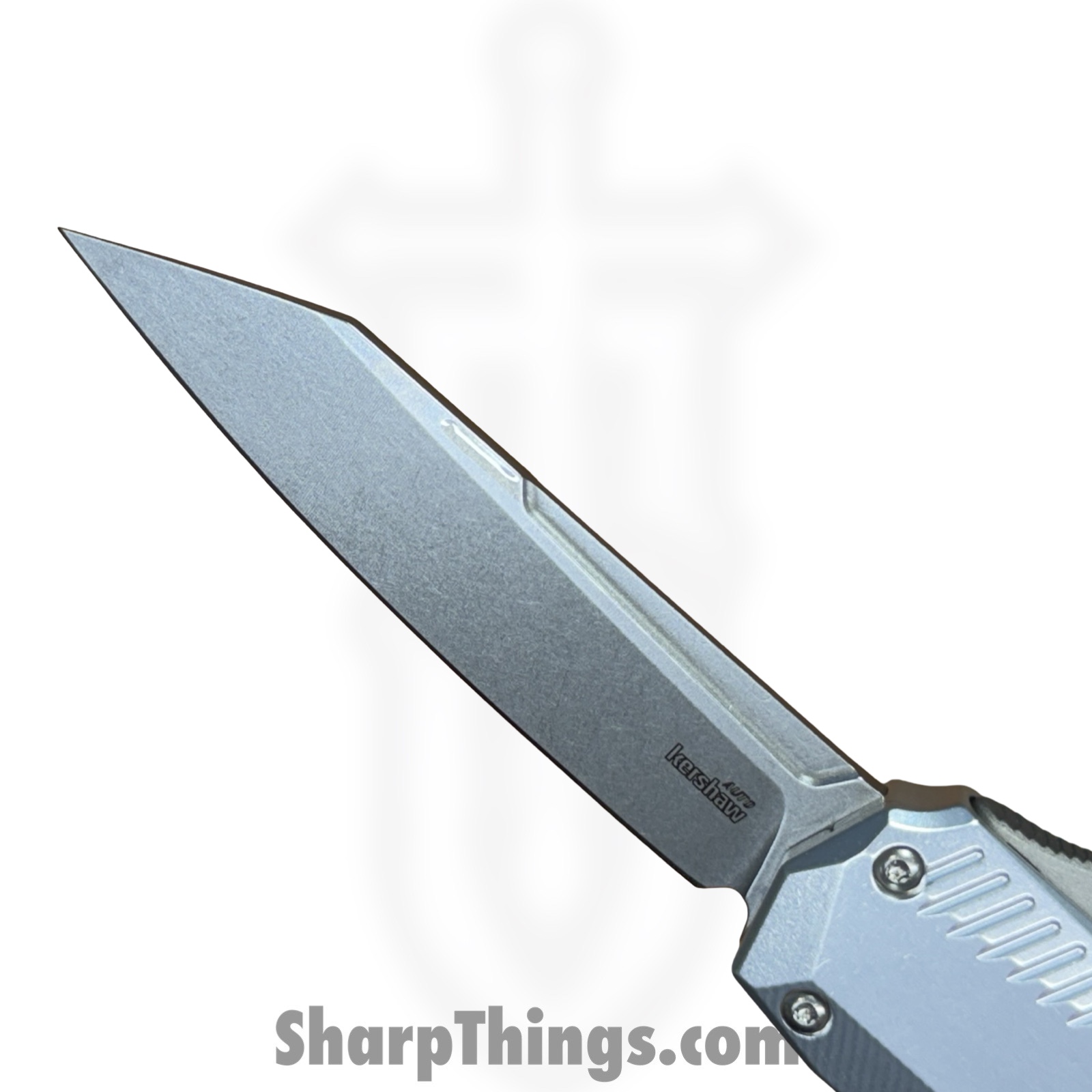 Kershaw - KS9000RRAW - Auto Livewire - OTF Auto - CPM MagnaCut Stonewash Reverse Tanto - Aluminum - Natural - Image 8