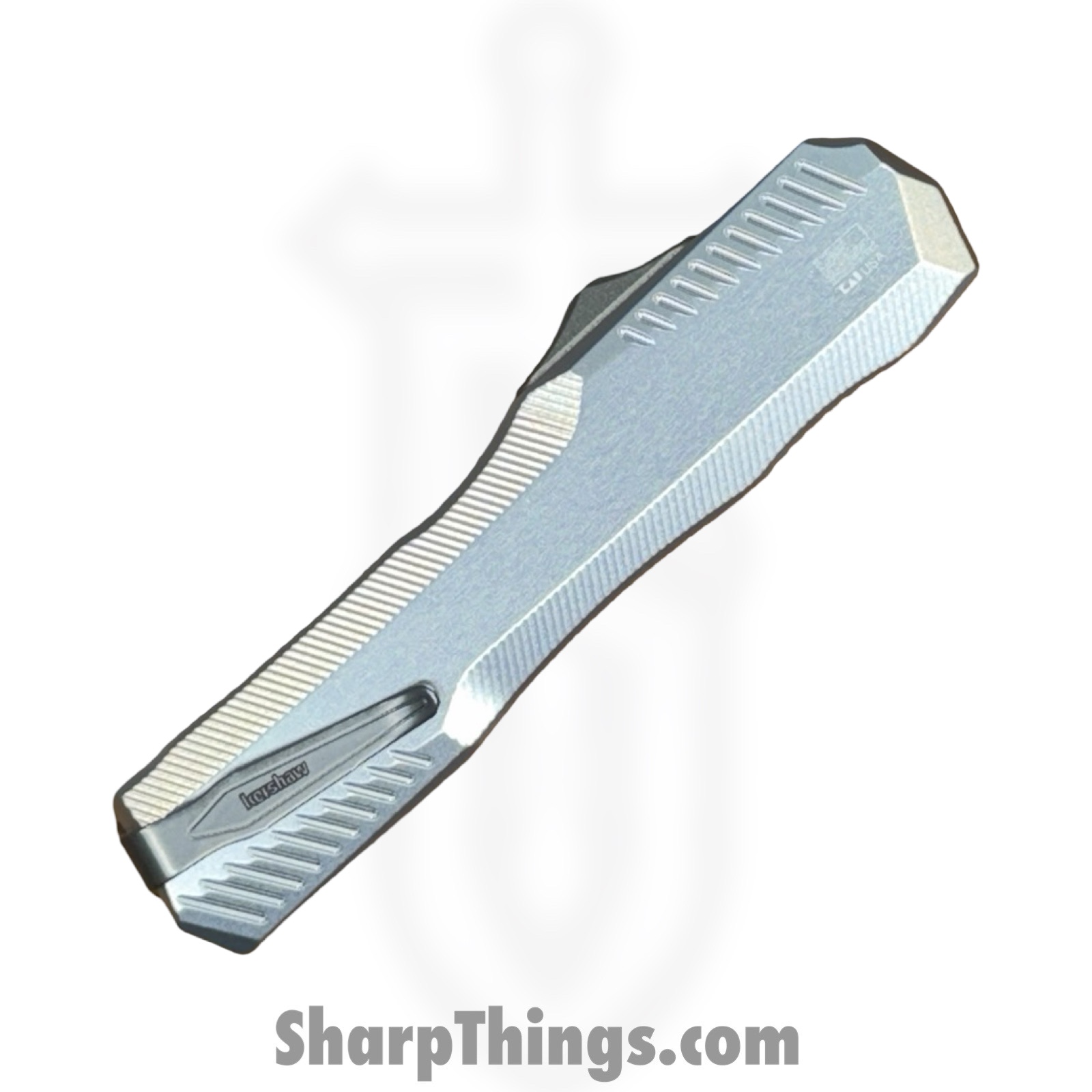 Kershaw - KS9000RRAW - Auto Livewire - OTF Auto - CPM MagnaCut Stonewash Reverse Tanto - Aluminum - Natural - Image 7