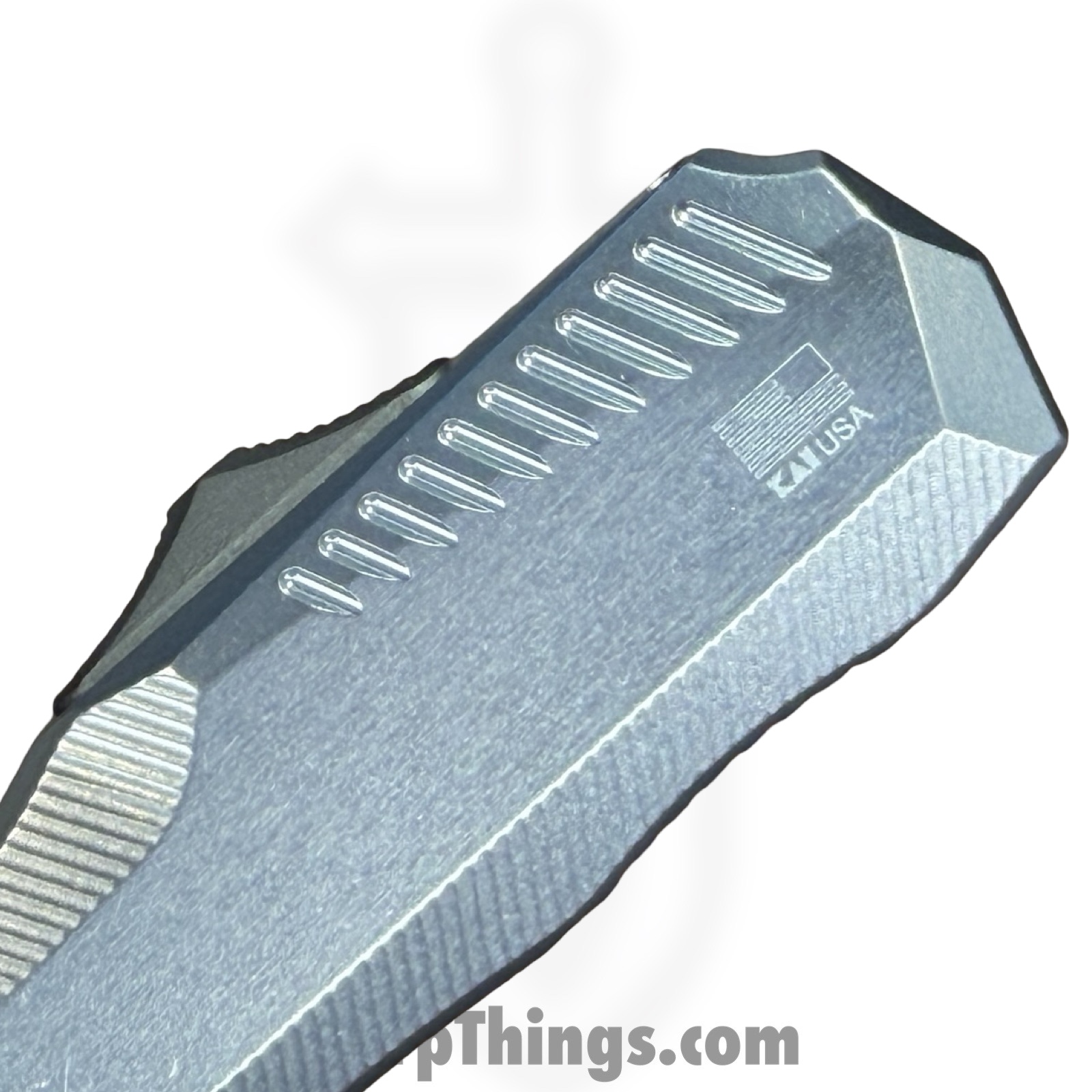 Kershaw - KS9000RRAW - Auto Livewire - OTF Auto - CPM MagnaCut Stonewash Reverse Tanto - Aluminum - Natural - Image 4
