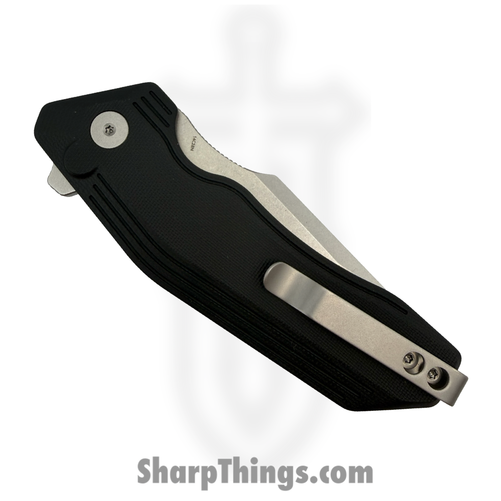 Kubey - KUB392A - Yokai - Folding Knife - 14C28N Stonewash Tanto - G10 - Black - Image 4