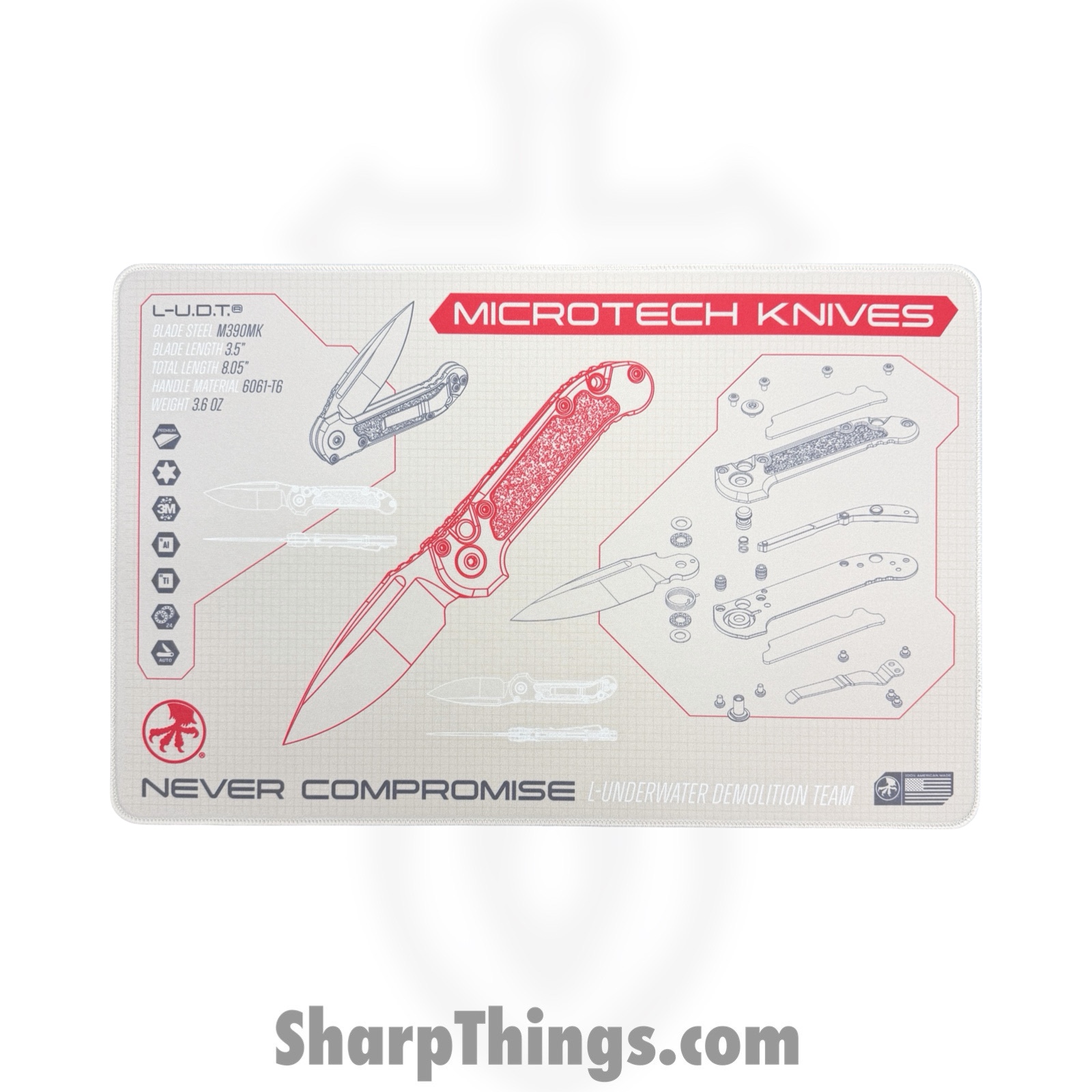Microtech - MAT-LUDT - L.U.D.T. Mat - 11in x 17in - 5mm thick - non slip - Tan