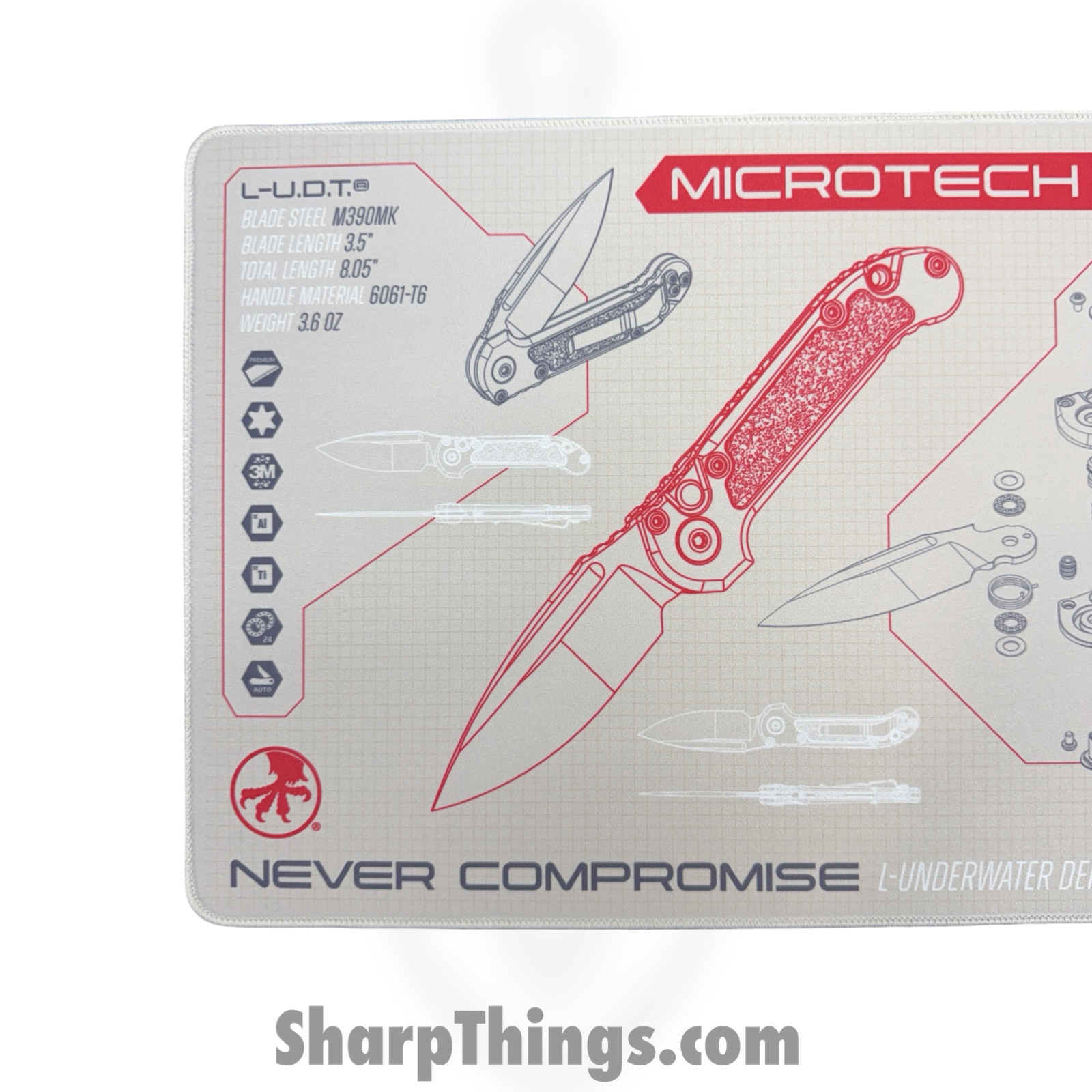 Microtech - MAT-LUDT - L.U.D.T. Mat - 11in x 17in - 5mm thick - non slip - Tan - Image 2