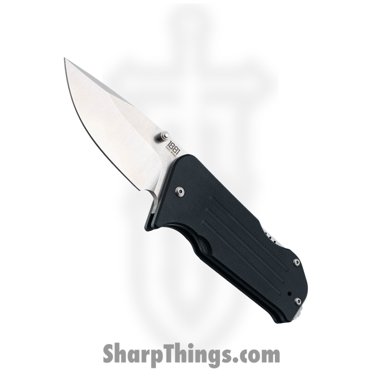 1881 Knife Works - MMS007 - Broadway - Folding Knife - S45VN Tumbled Drop Point - G10 - Black