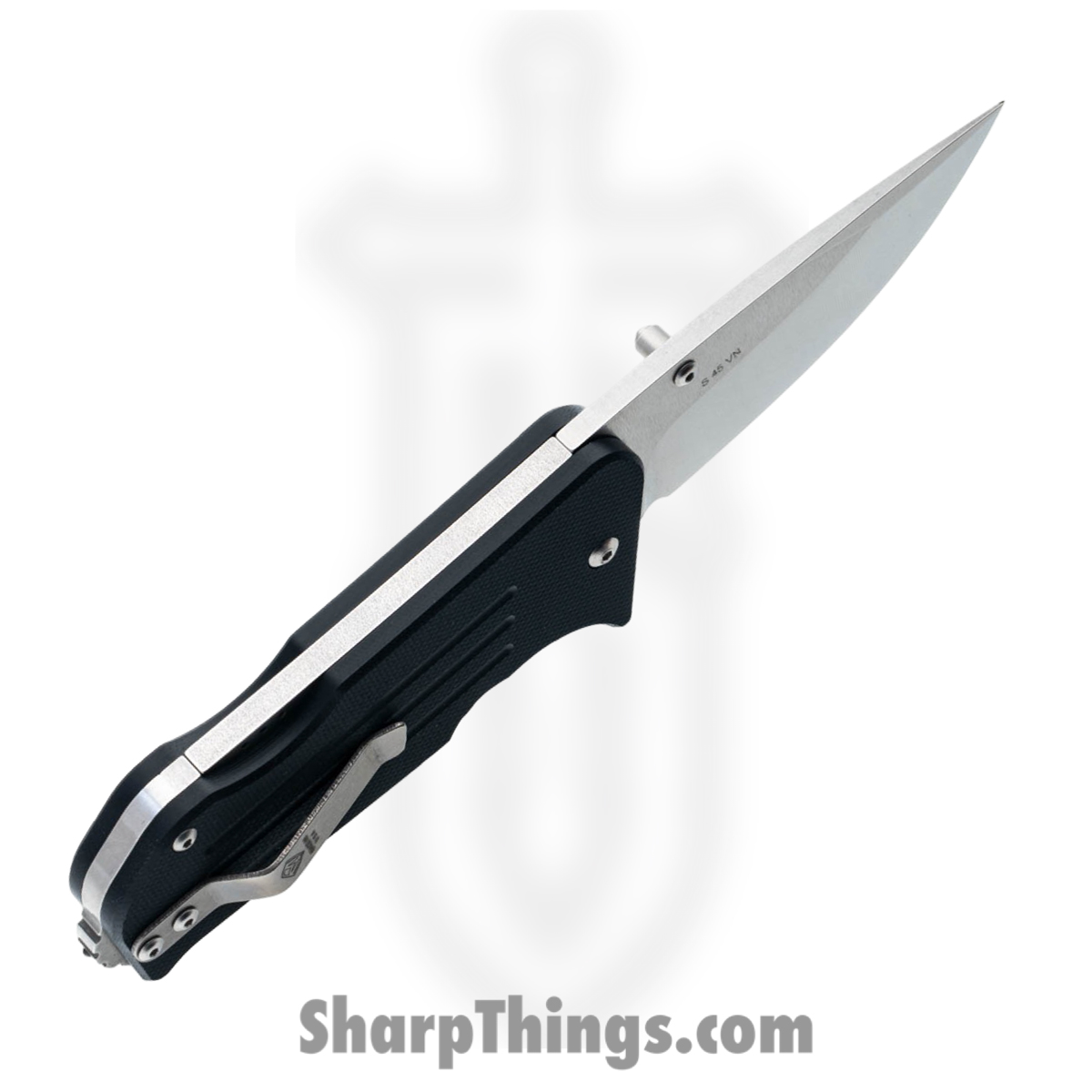 1881 Knife Works - MMS007 - Broadway - Folding Knife - S45VN Tumbled Drop Point - G10 - Black - Image 3