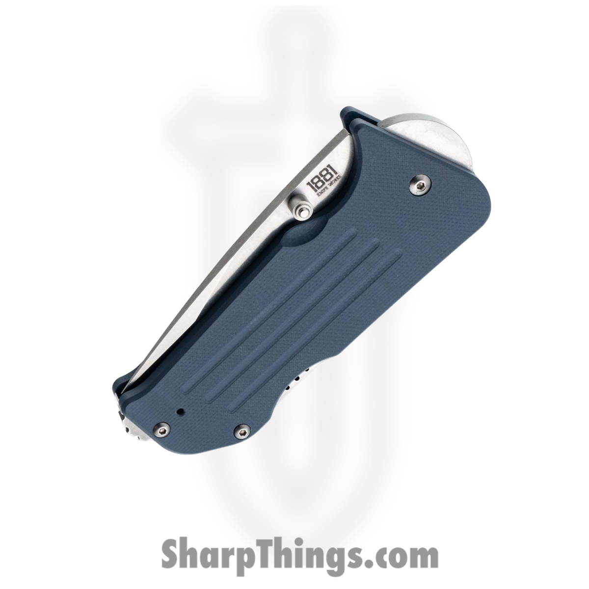 1881 Knife Works - MMS010 - Broadway - Folding Knife - S45VN Tumbled Tanto - G10 - Denim Blue - Image 4