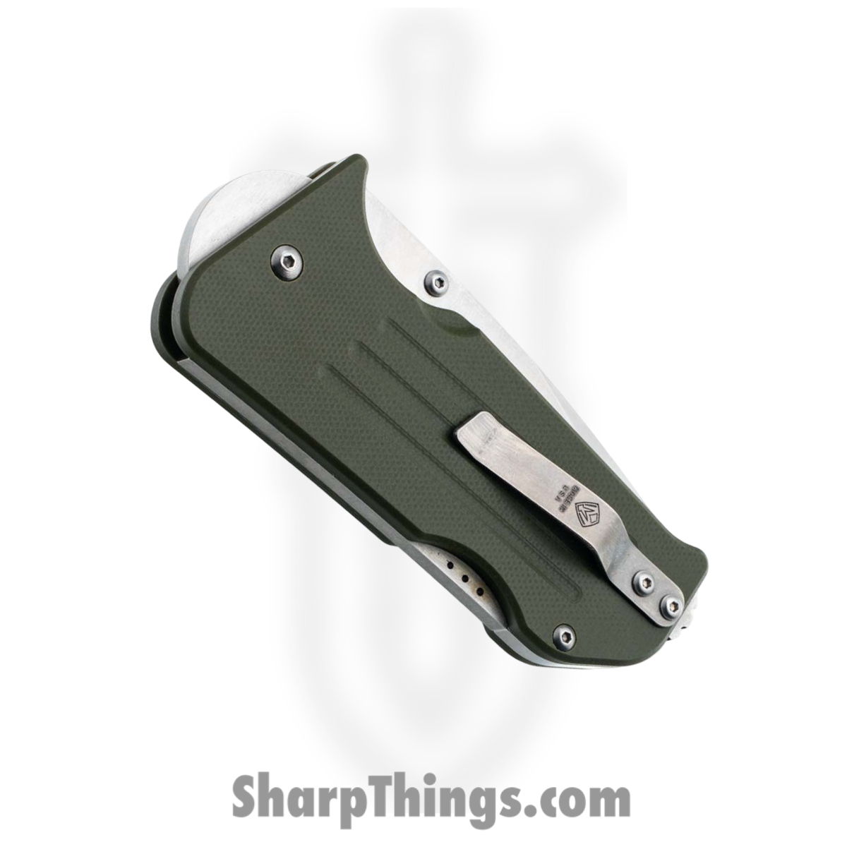 1881 Knife Works - MMS014 - Lombard - Folding Knife - S45VN Tumbled Tanto - G10 - OD Green - Image 5