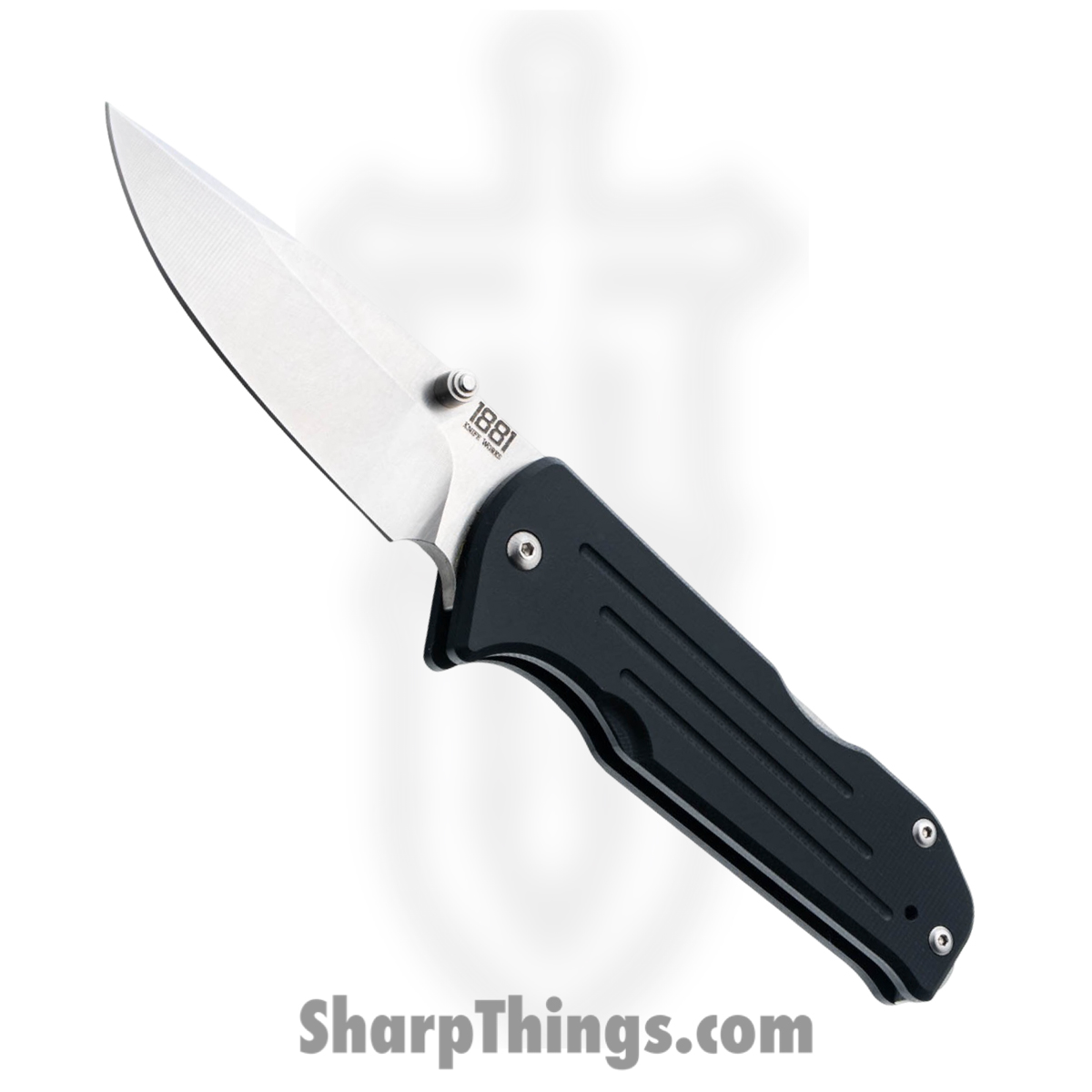 1881 Knife Works - MMS019 - Bourbon - Folding Knife - S45VN Tumbled Drop Point - G10 - Black