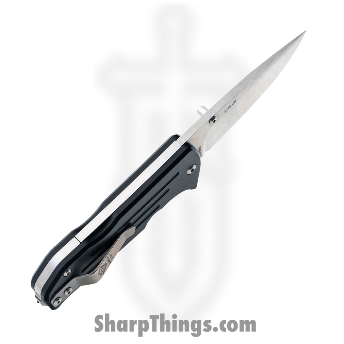 1881 Knife Works - MMS019 - Bourbon - Folding Knife - S45VN Tumbled Drop Point - G10 - Black - Image 3