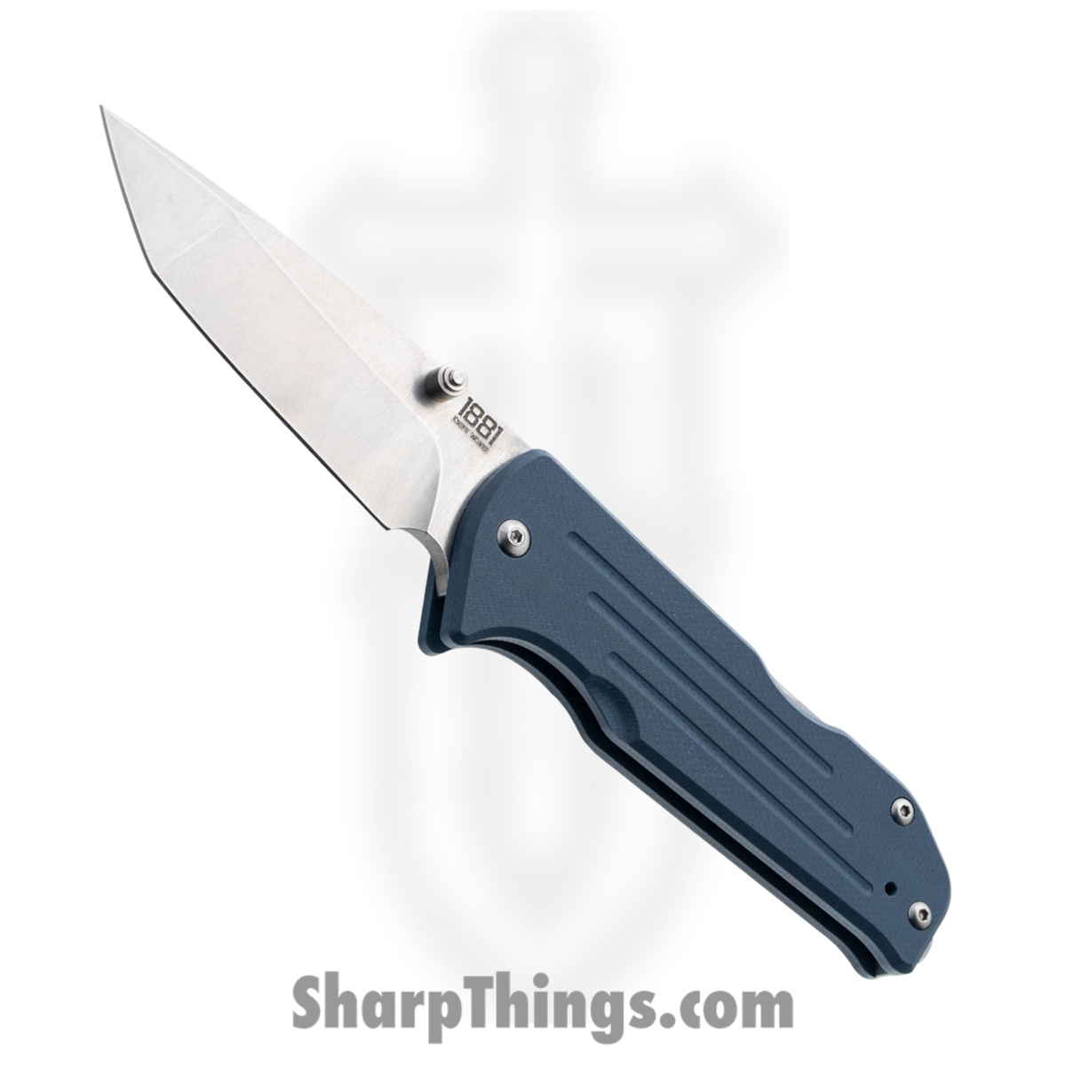 1881 Knife Works - MMS022 - Bourbon - Folding Knife - S45VN Tumbled Tanto - G10 - Denim Blue