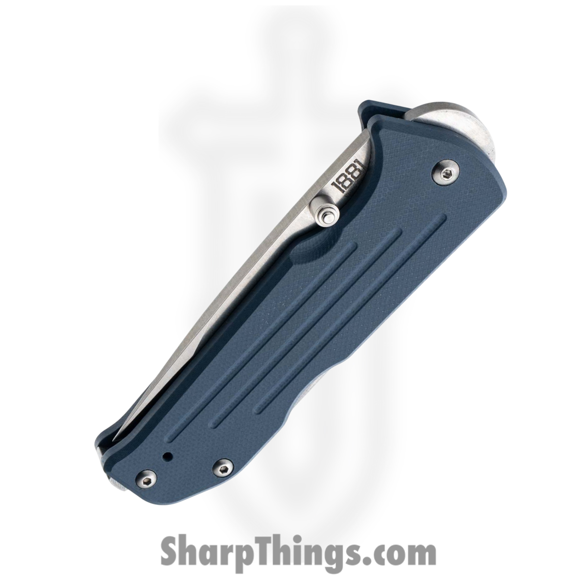 1881 Knife Works - MMS022 - Bourbon - Folding Knife - S45VN Tumbled Tanto - G10 - Denim Blue - Image 4