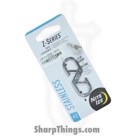 Nite Ize – N05349 – Z-Series Dual Carabiner #2 – Stainless – Natural