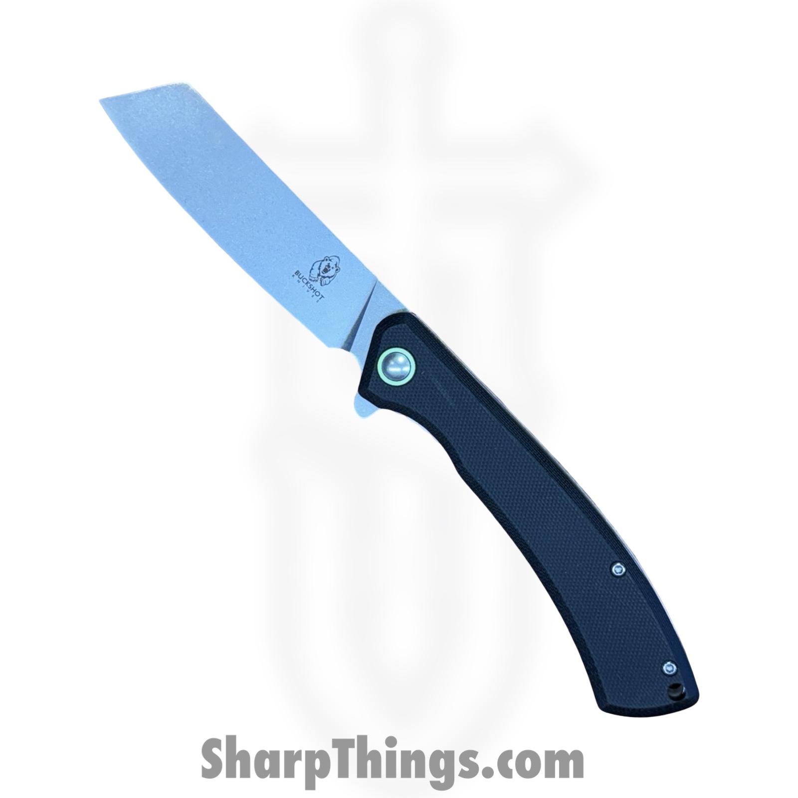 Buckshot Knives - PBB10BK - Model 10 - Folding Knife - D2 Stonewash Cleaver - G10 - Black