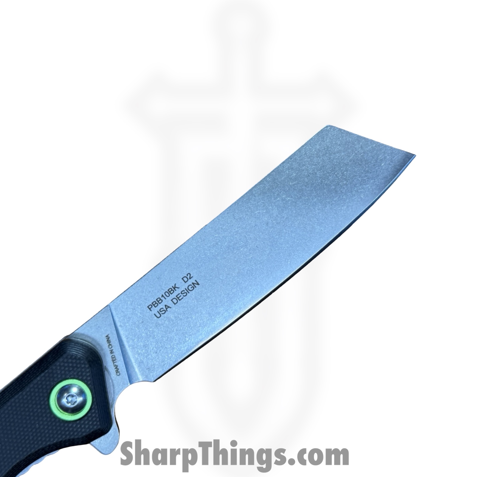Buckshot Knives - PBB10BK - Model 10 - Folding Knife - D2 Stonewash Cleaver - G10 - Black - Image 8