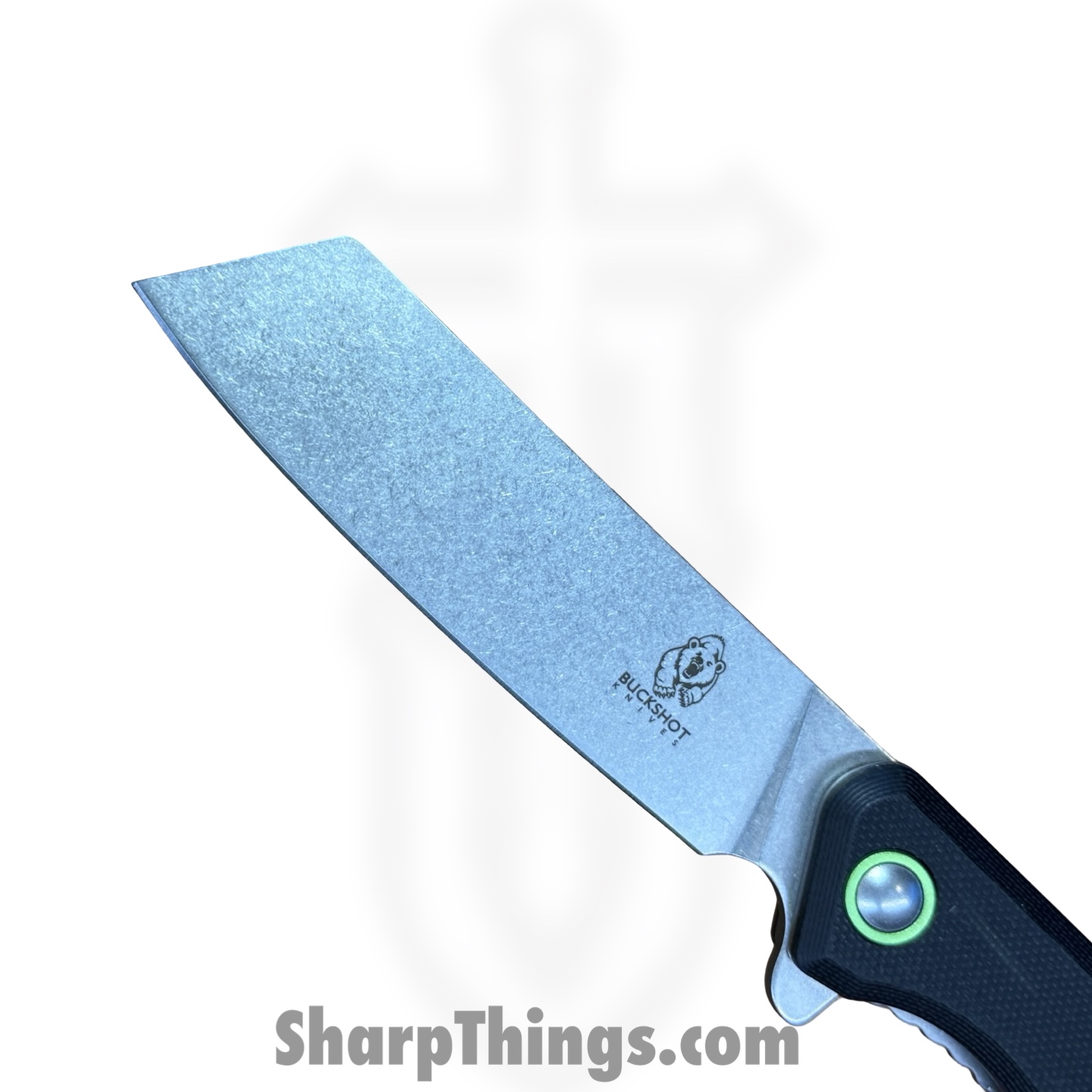 Buckshot Knives - PBB10BK - Model 10 - Folding Knife - D2 Stonewash Cleaver - G10 - Black - Image 7