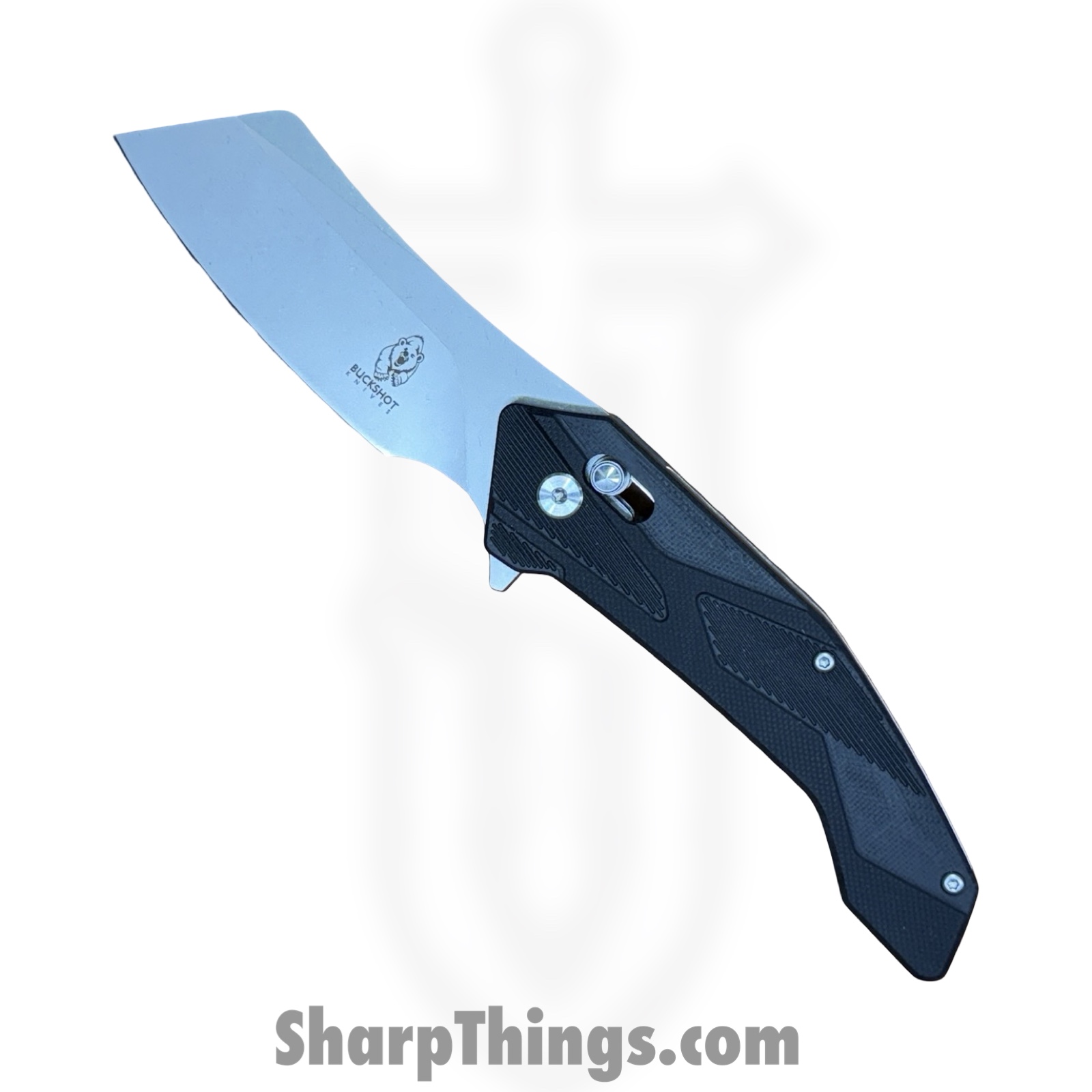 Buckshot Knives - PBB20BK - Model 20 - Folding Knife - D2 Stonewash Cleaver - G10 - Black
