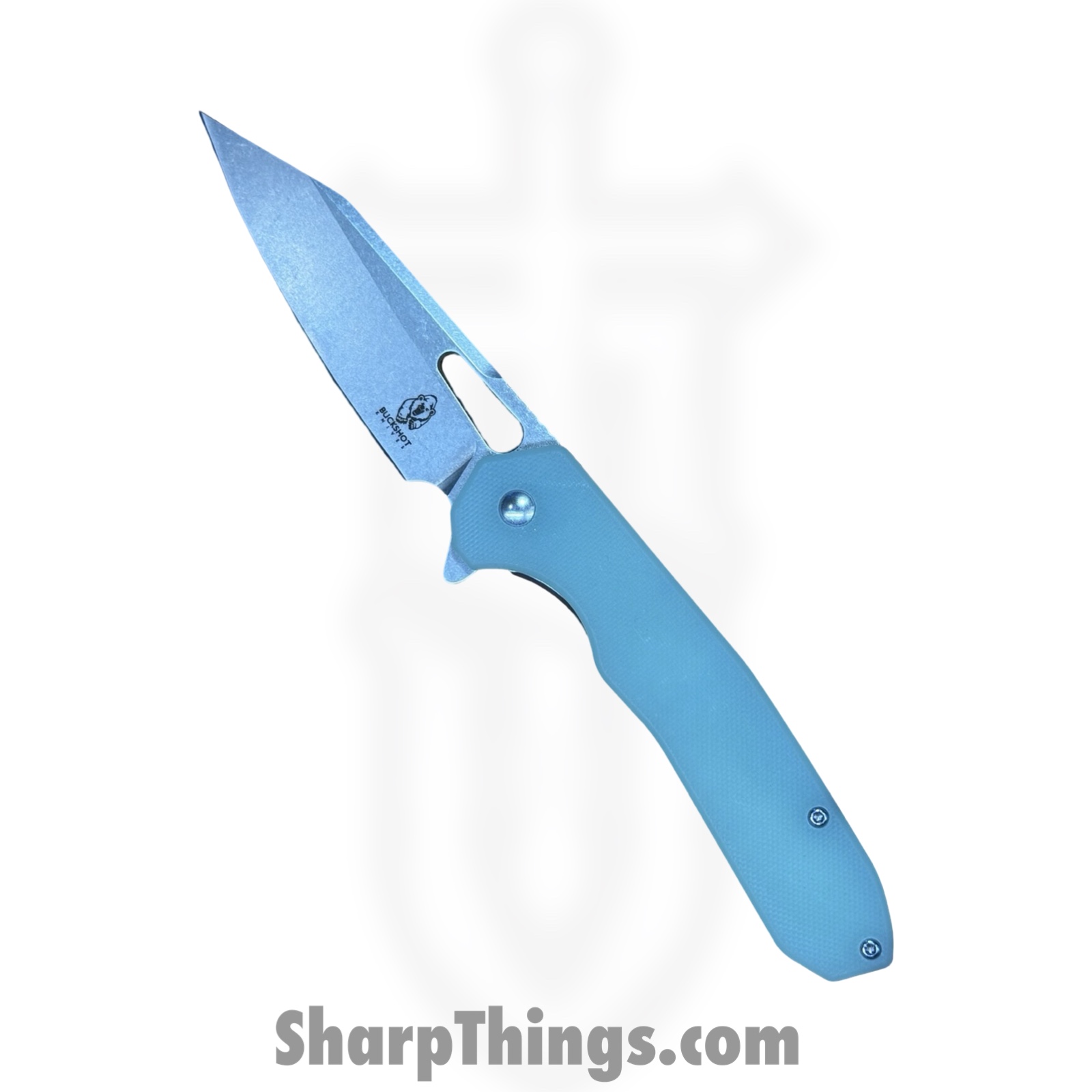 Buckshot Knives - PBB26C - Model 26 - Folding Knife - D2 Stonewash Wharncliffe - G10 - Black